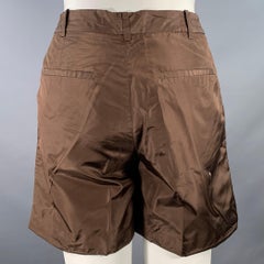 VALENTINO Size 10 Brown Silk Elastic Waistband Shorts