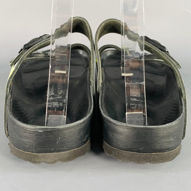 VALENTINO Size 10 Green Olive Camouflage Leather Belted  display picture 1