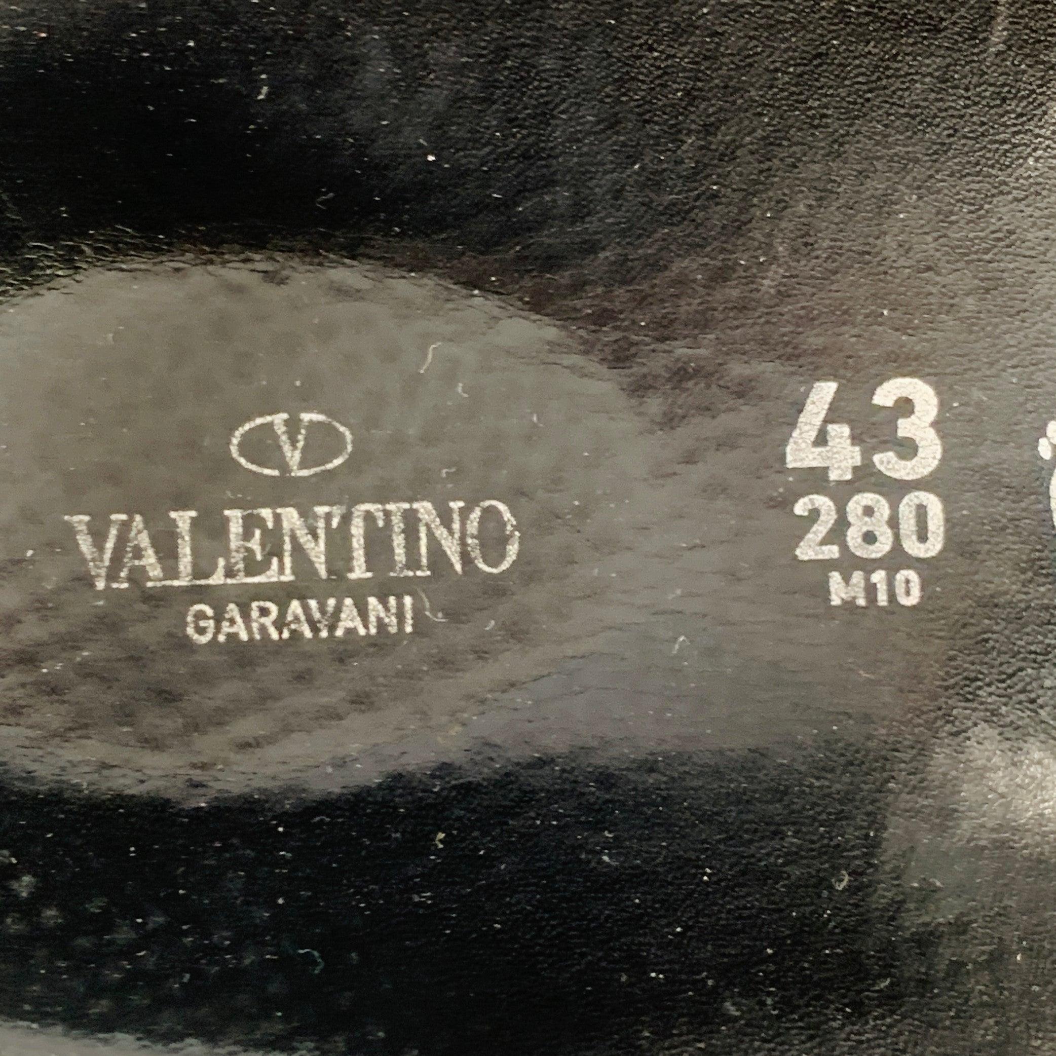 VALENTINO Size 10 Green Olive Camouflage Leather Belted Sandals For Sale 4