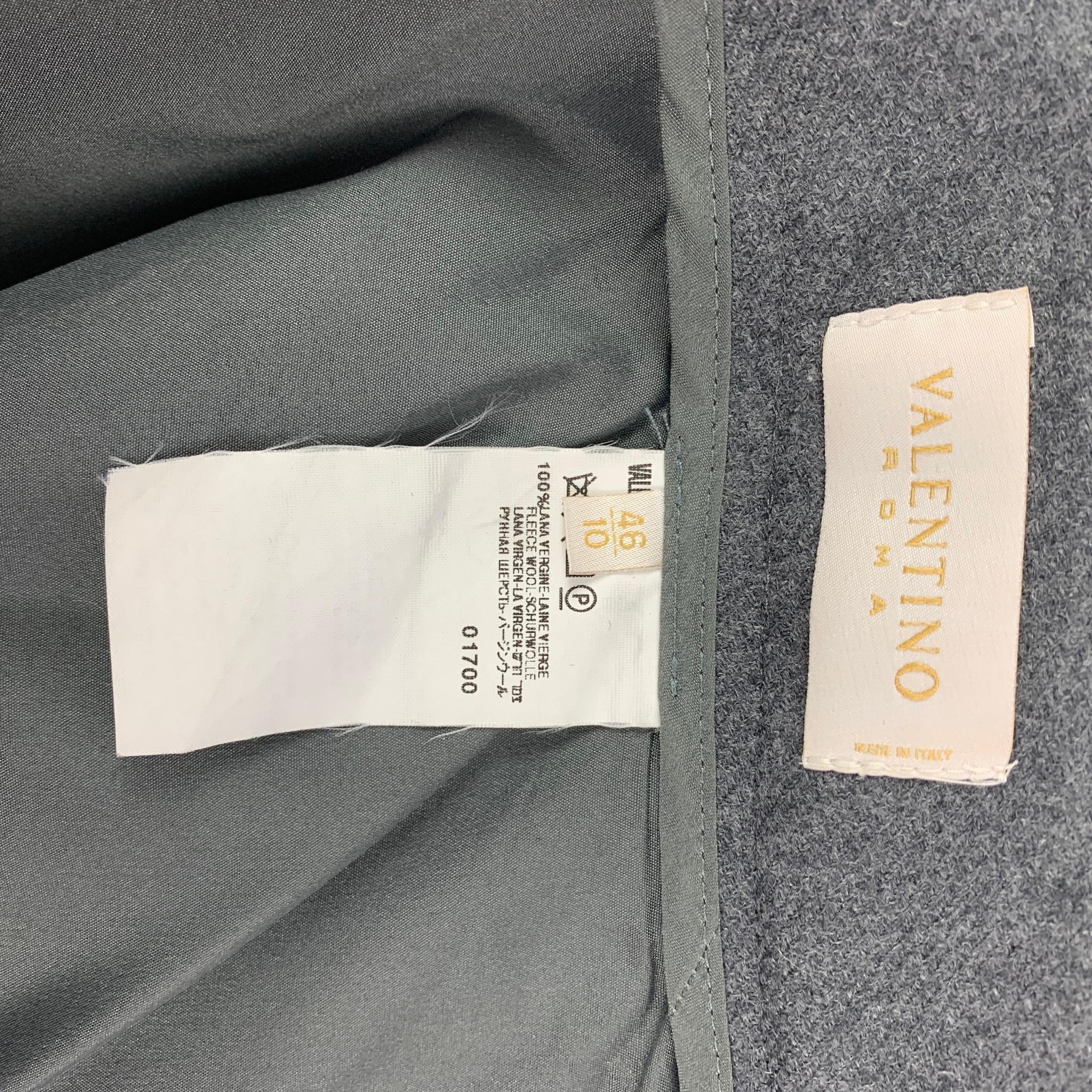 VALENTINO Size 10 Grey Black Wool Mixed Pencil Below Knee Skirt In Good Condition In San Francisco, CA