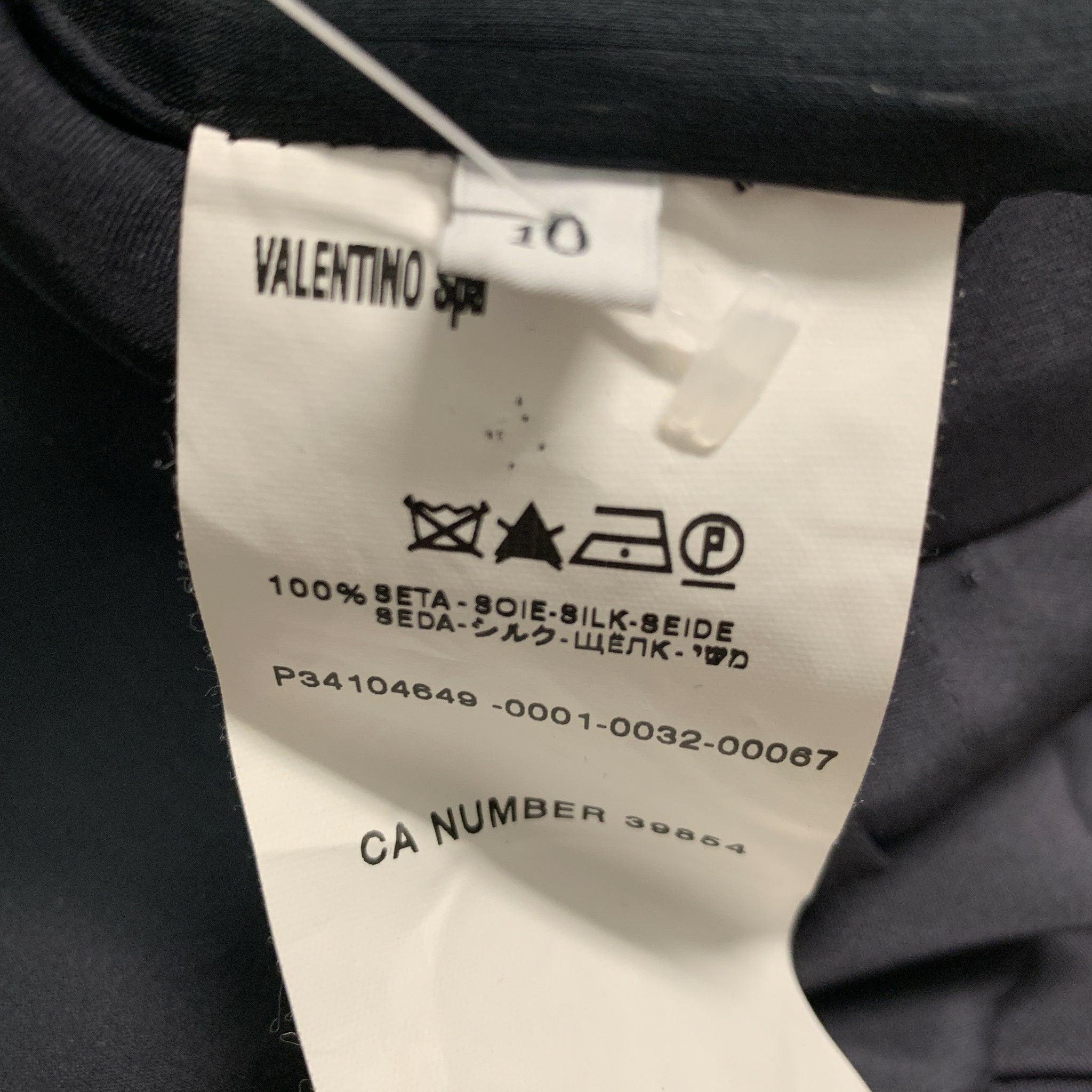 VALENTINO Size 10 Grey Silk Pleated Waist Blazer For Sale 3