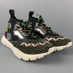 VALENTINO Size 10 Multi-Color Leather High Top Sneakers