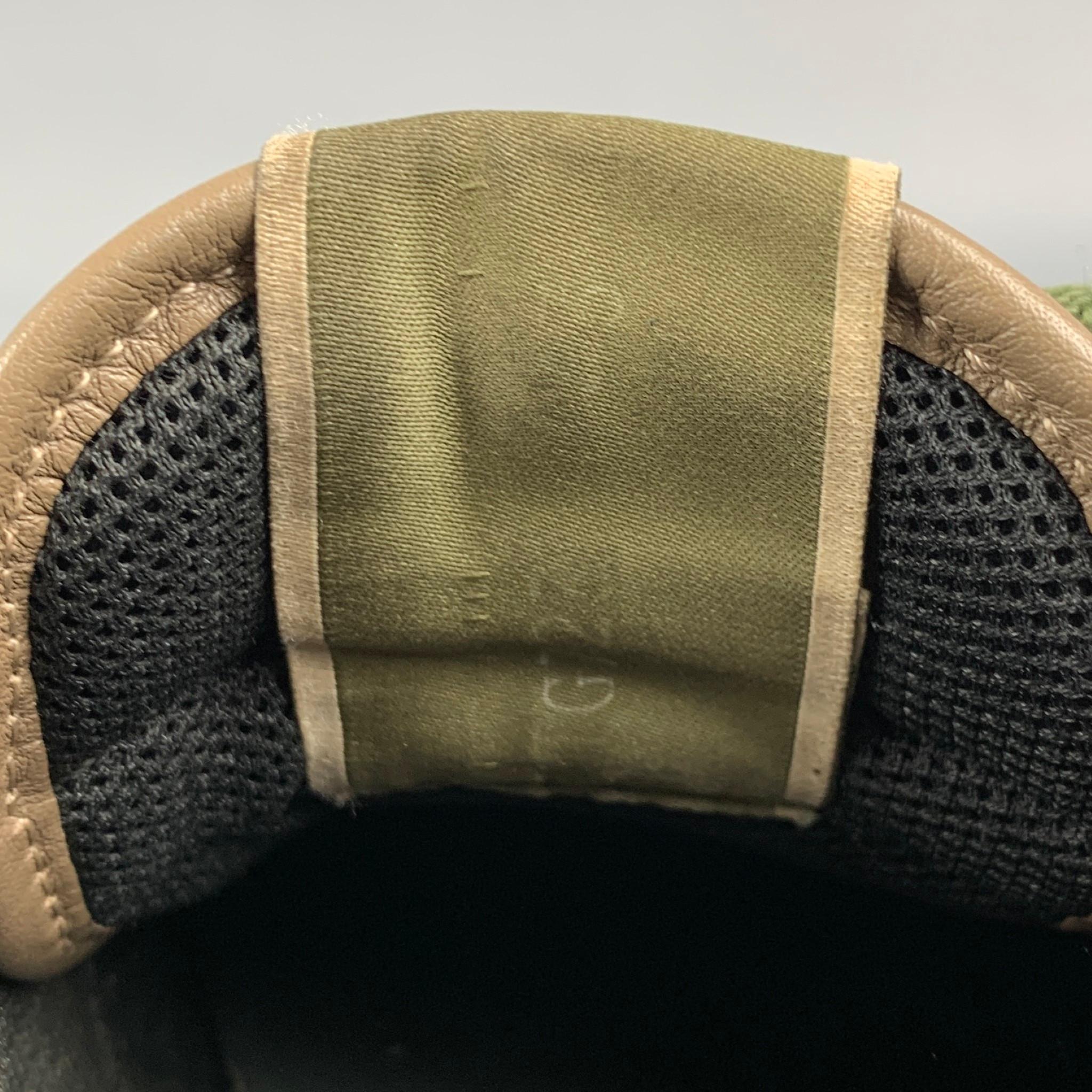 VALENTINO Größe 10 Oliv & Gelb Camo Nylon Schnürung Turnschuhe Herren