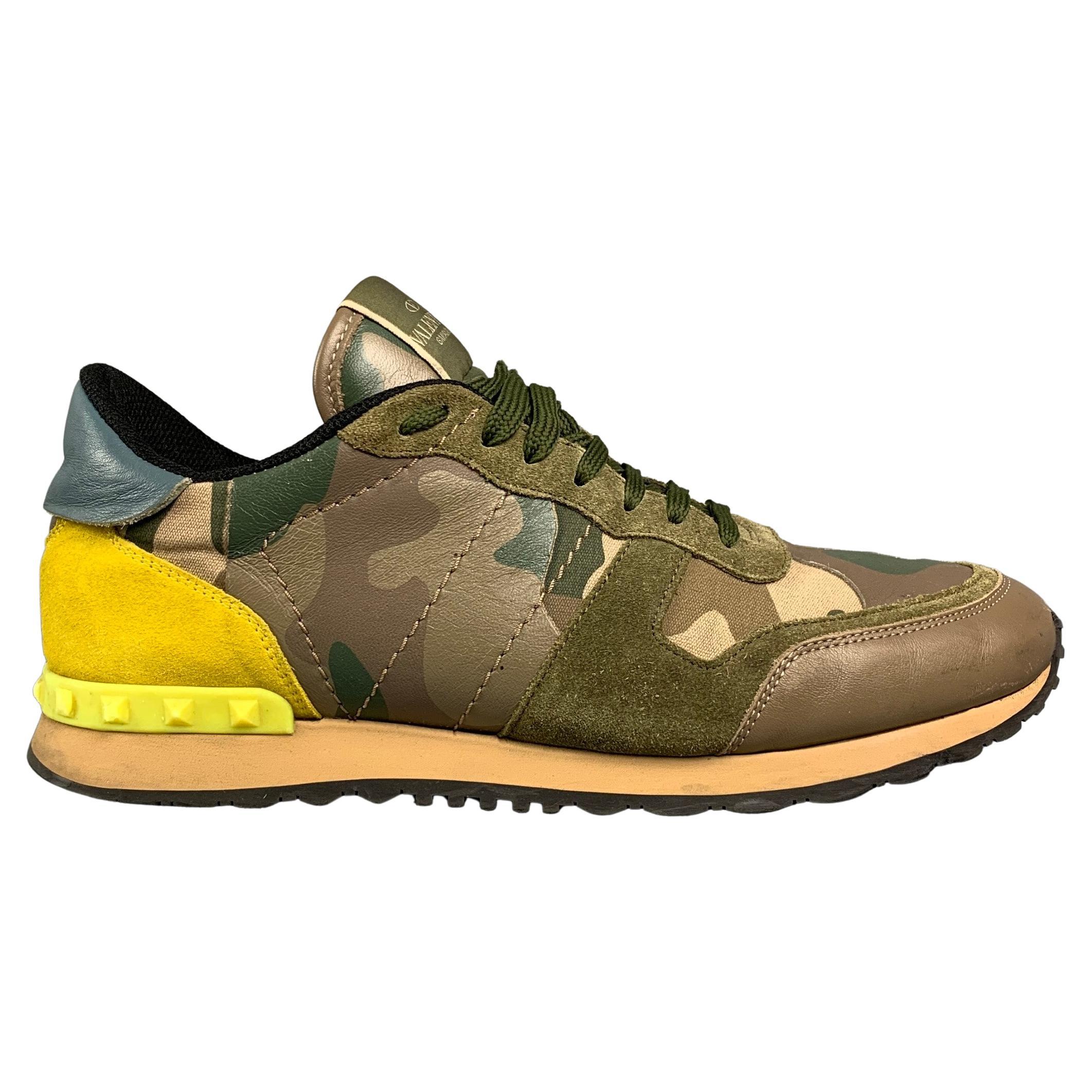 slachtoffers convergentie Dag VALENTINO Size 10 Olive and Yellow Camo Nylon Lace Up Sneakers For Sale at  1stDibs