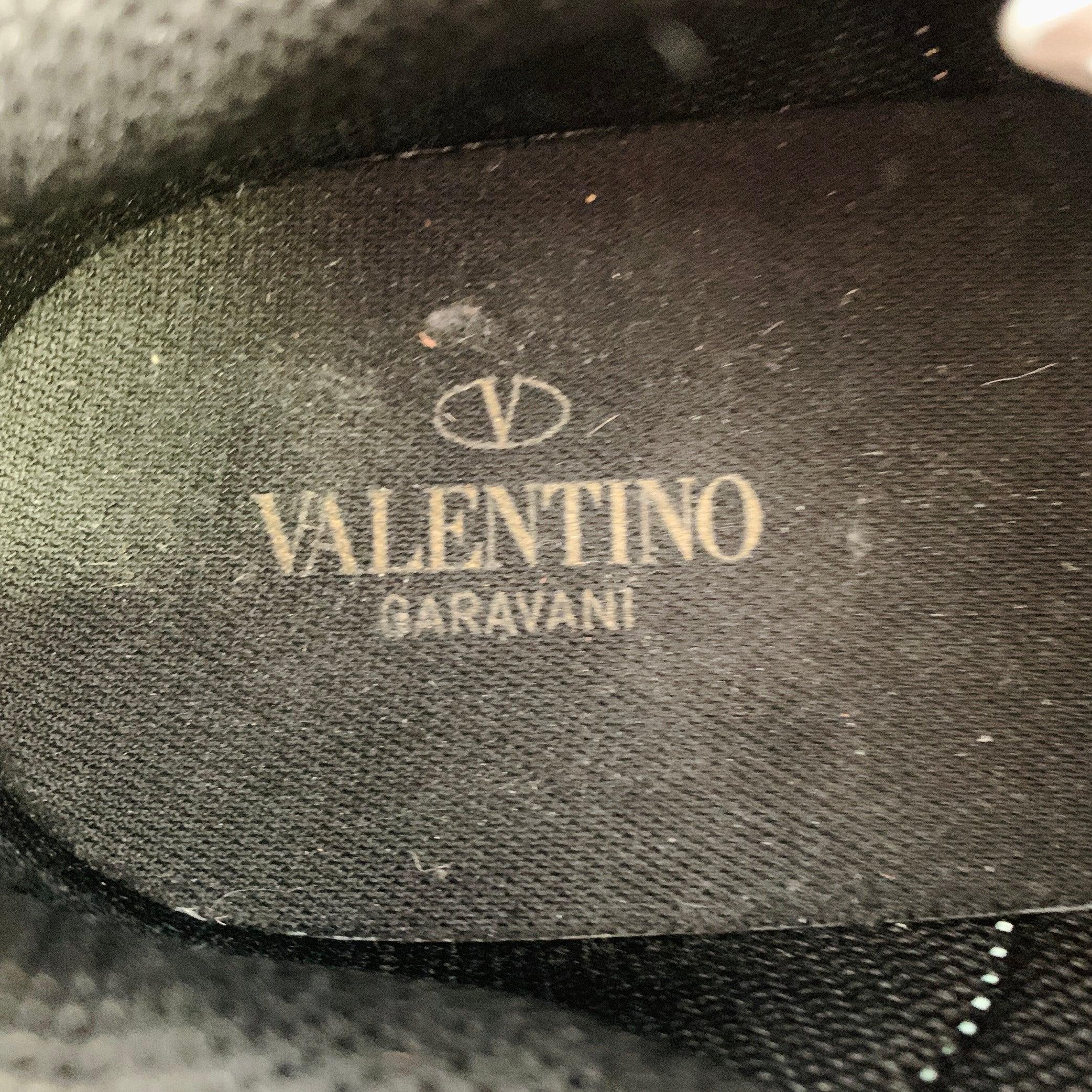 VALENTINO Size 10 White Multi Color Camo Leather Lace-Up Sneakers en vente 2