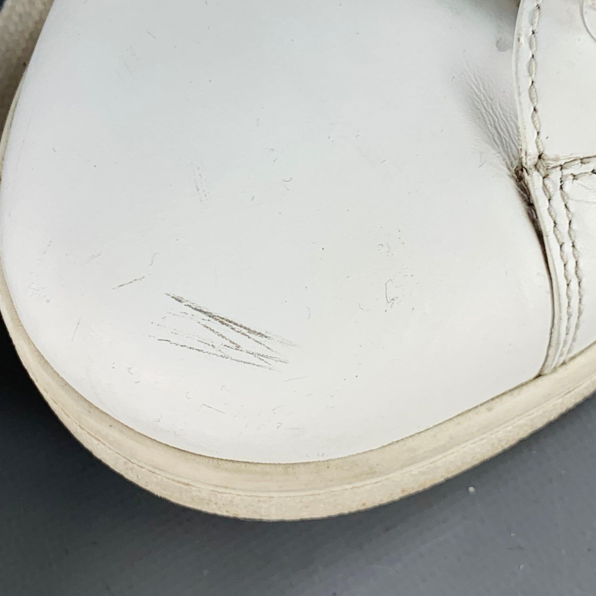 VALENTINO Size 10 White Perforated Leather Lace-Up Sneakers en vente 6