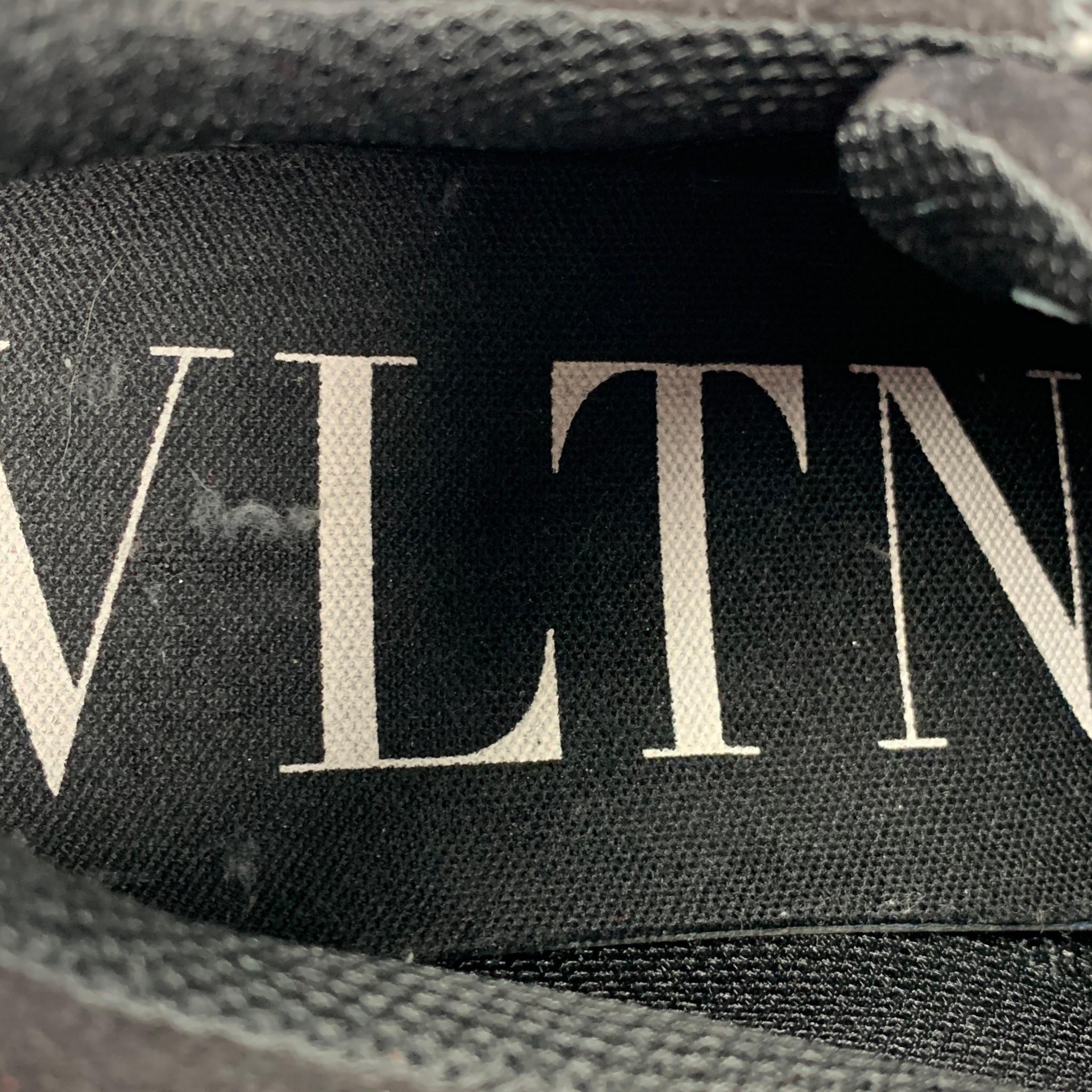 VALENTINO - Baskets en cuir « Bounce » noires et argentées avec éclaboussures, taille 10,5 2