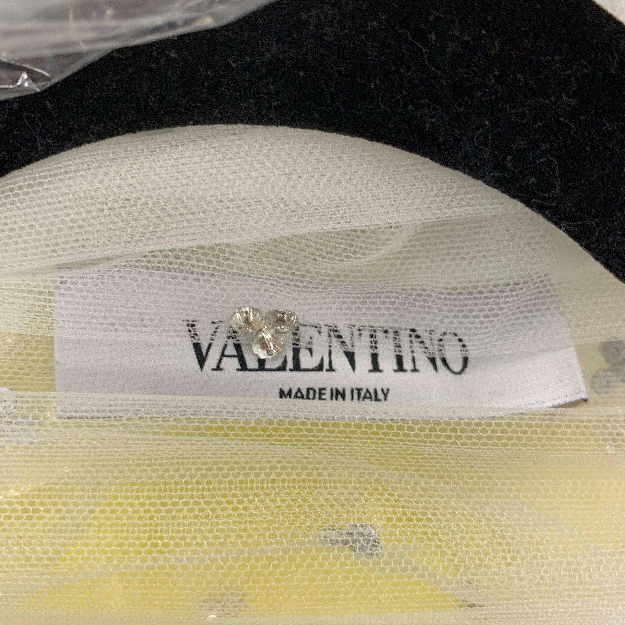 Men's VALENTINO Size 12 White Polyamide See Through Bow Blouse For Sale