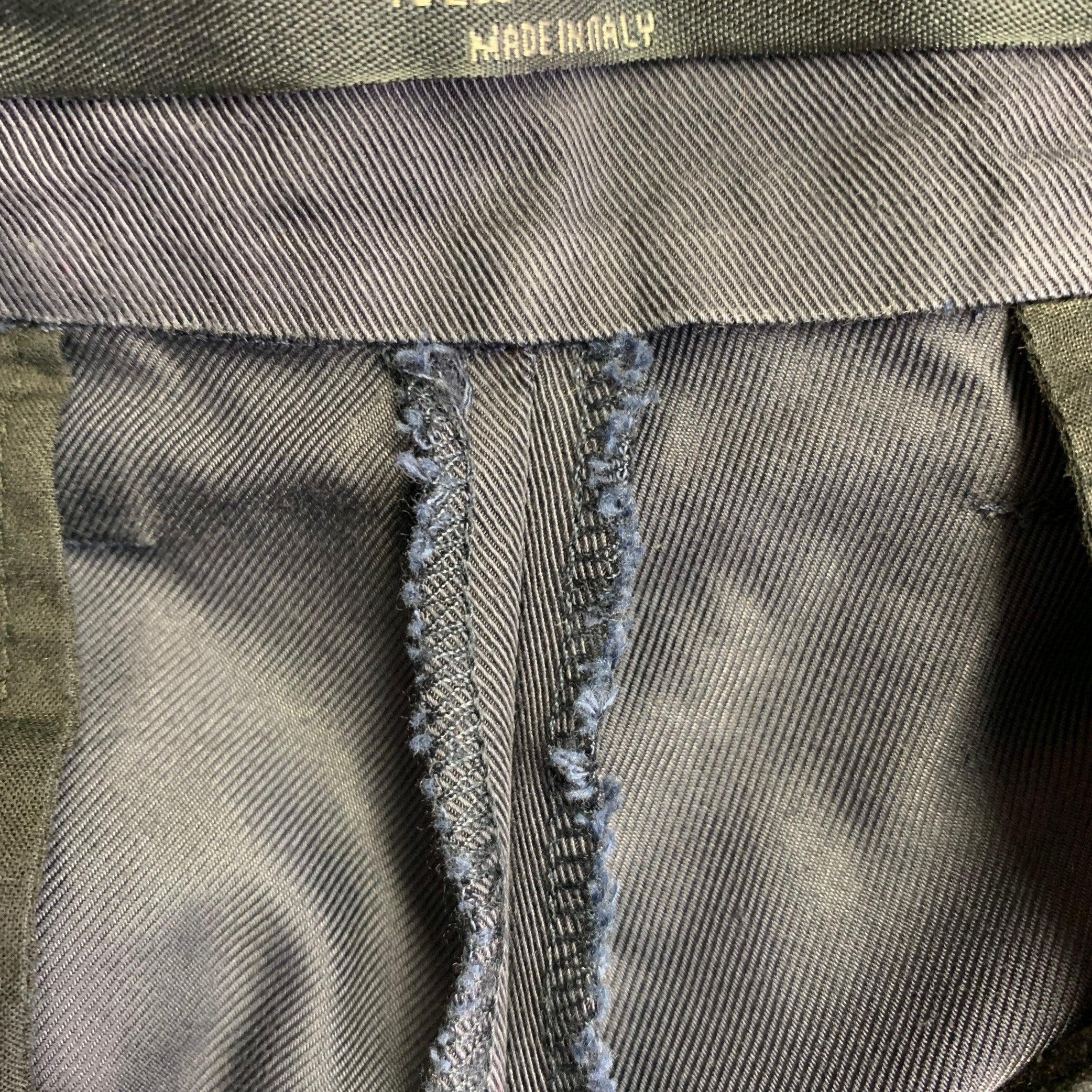VALENTINO Größe 30 Navy Beige Twill Baumwollmischung konisch zulaufend Zip Fly Casual Hose im Angebot 5