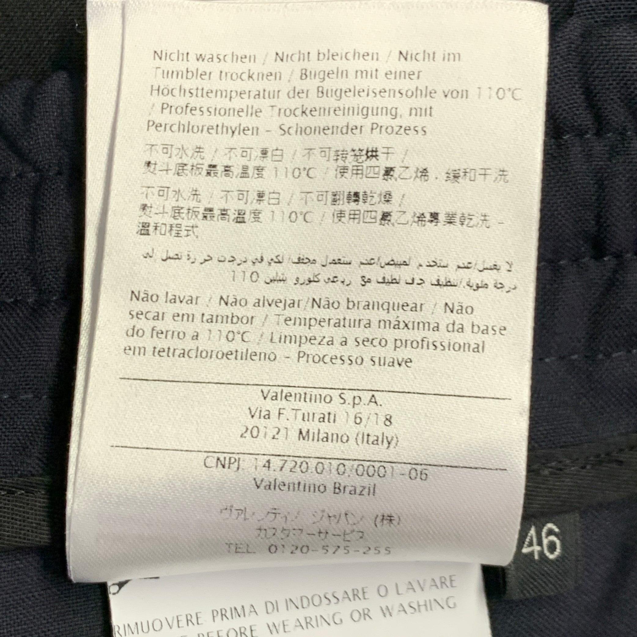 VALENTINO Size 30 Navy Black Wool Mohair Drawstring Waistband Casual Pants For Sale 3