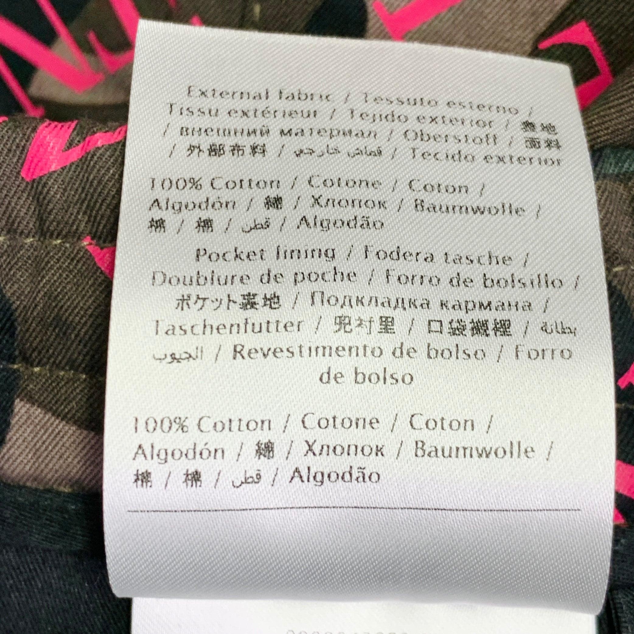VALENTINO Size 30 Olive Black Pink Camouflage Monogram Cotton  Drawstring Casual Pants For Sale 2