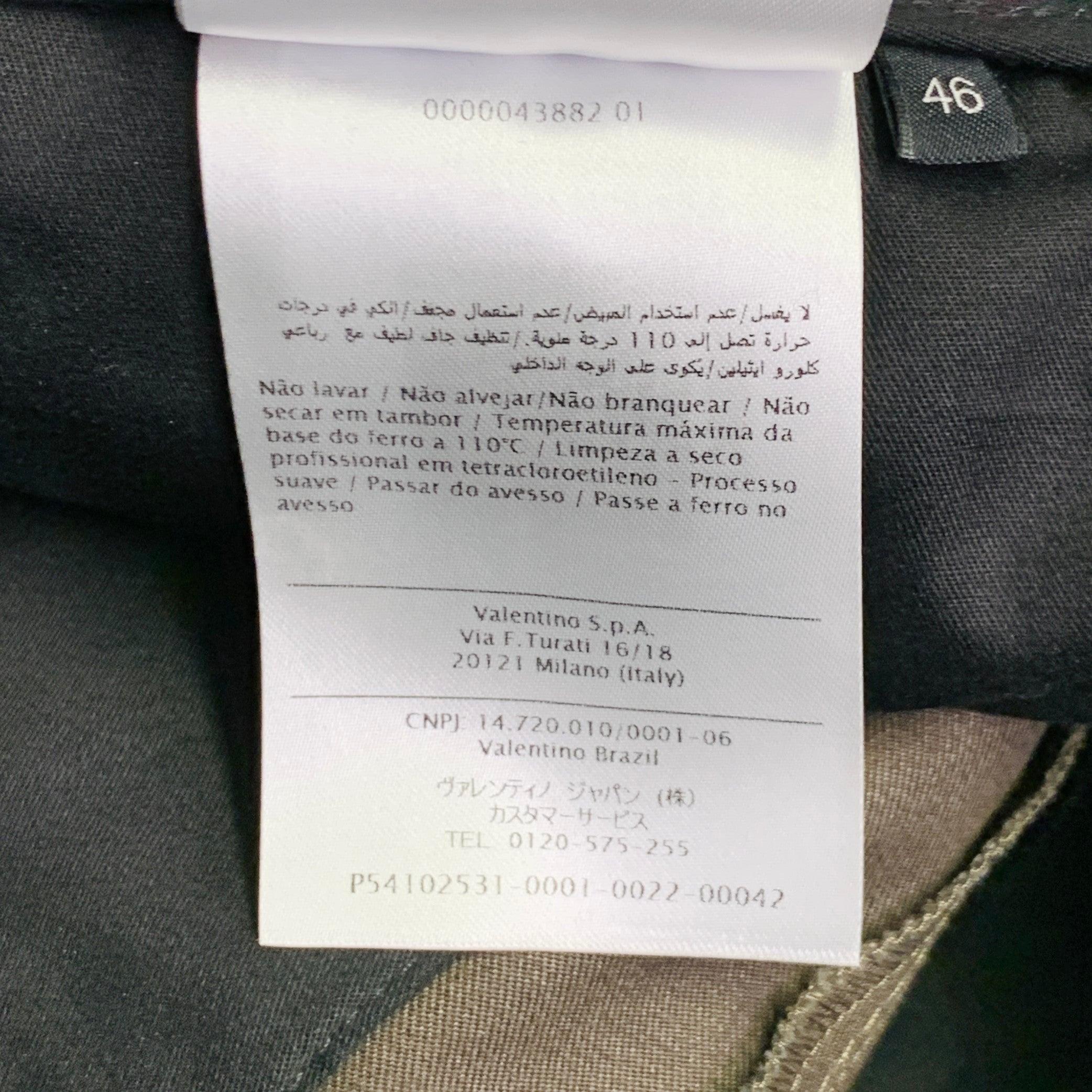 VALENTINO Size 30 Olive Black Pink Camouflage Monogram Cotton  Drawstring Casual Pants For Sale 5