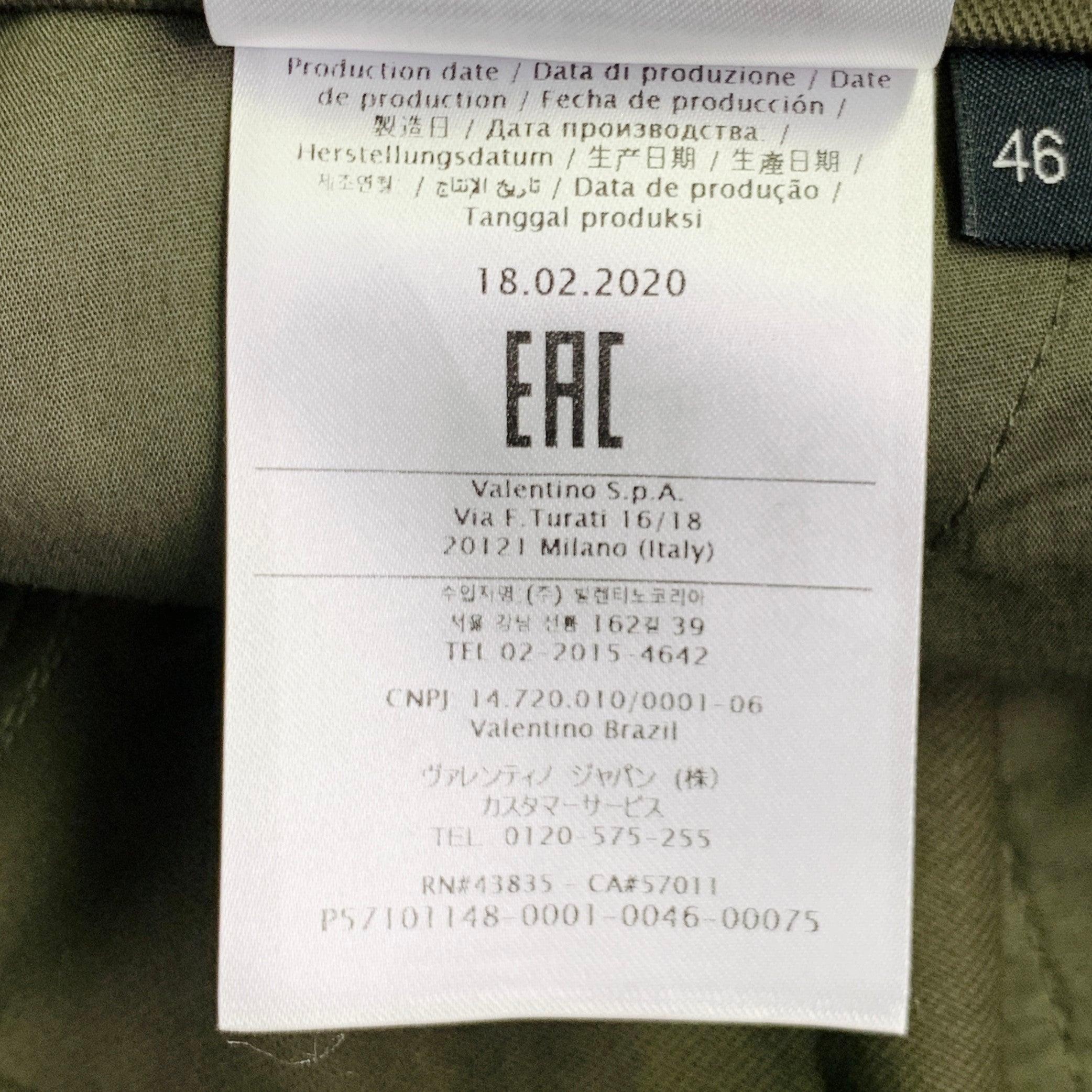 VALENTINO Taille 30 Olive Neon Cotton Cargo Pockets Casual Pants en vente 6