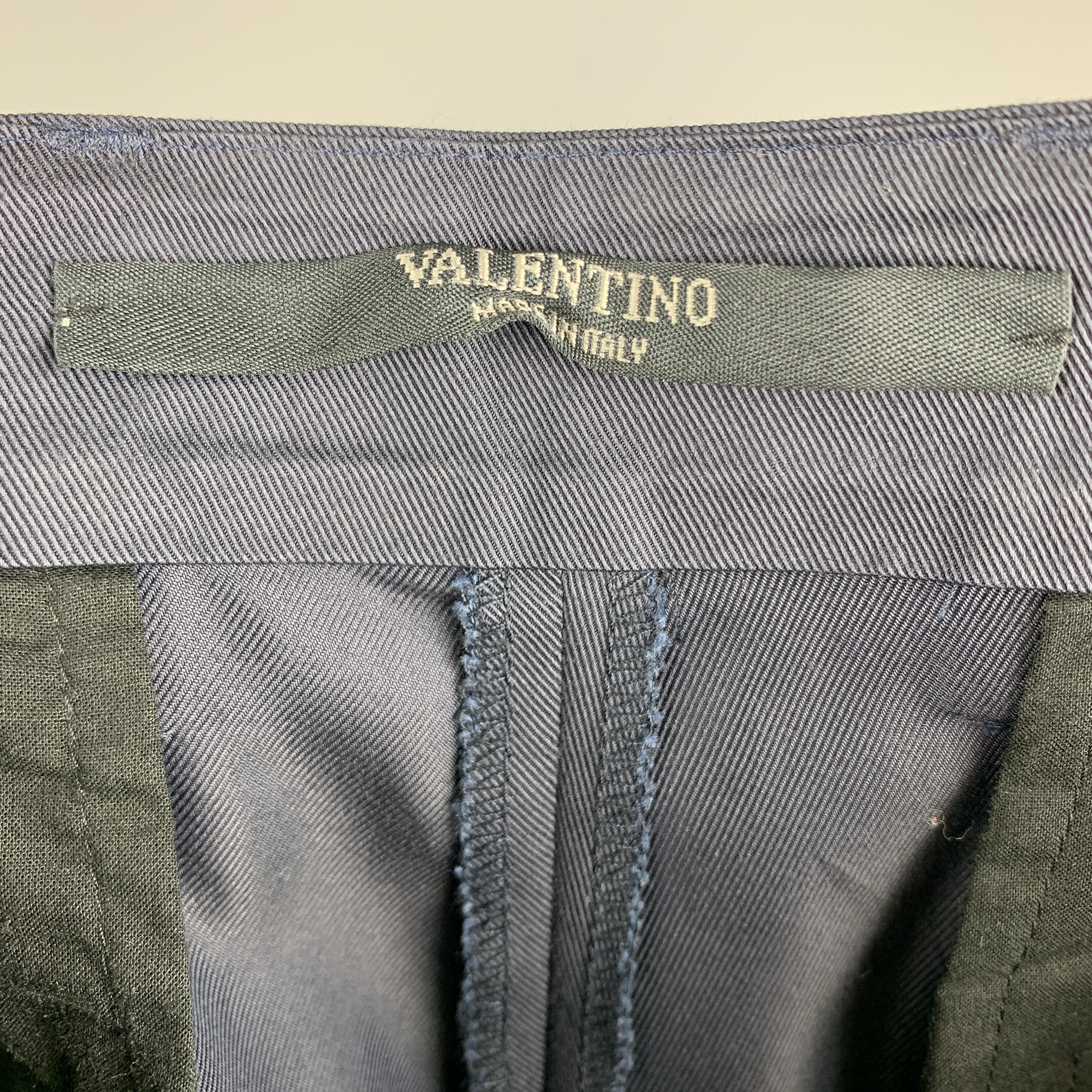 Men's VALENTINO Size 32 Navy Cotton / Polyamide Zip Fly Casual Pants