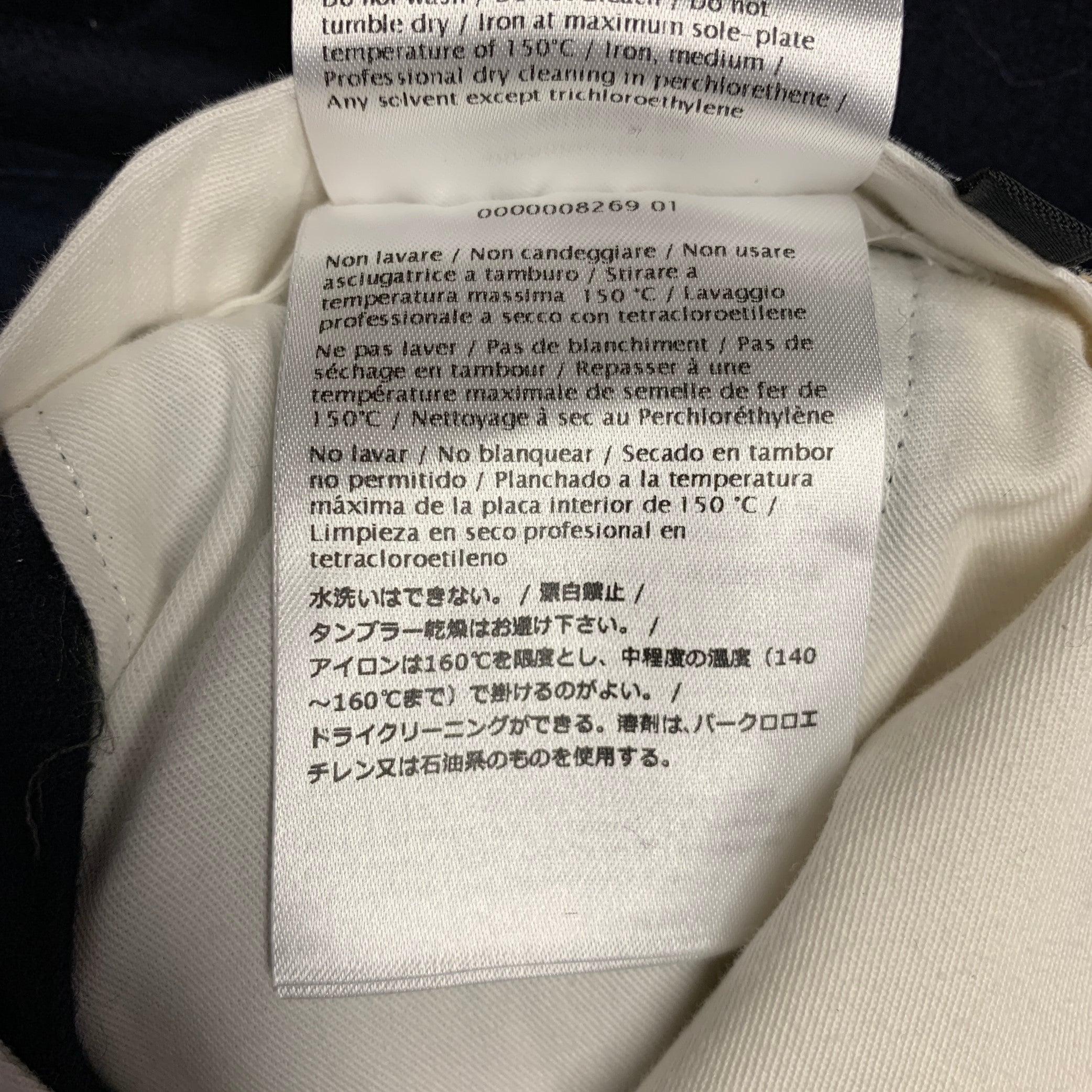 De los hombres VALENTINO Talla 32 Pantalones de vestir con frente plano de lana azul marino