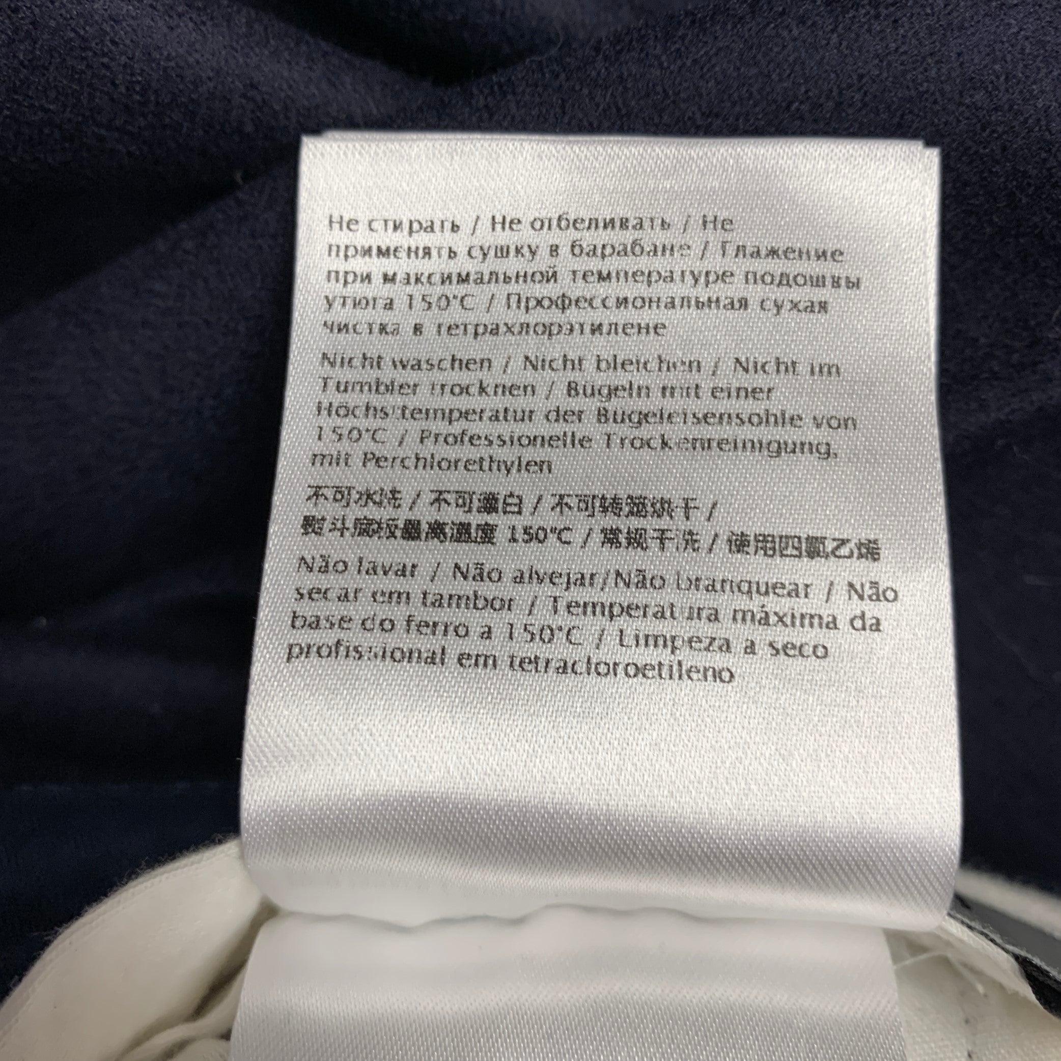 VALENTINO Talla 32 Pantalones de vestir con frente plano de lana azul marino 1