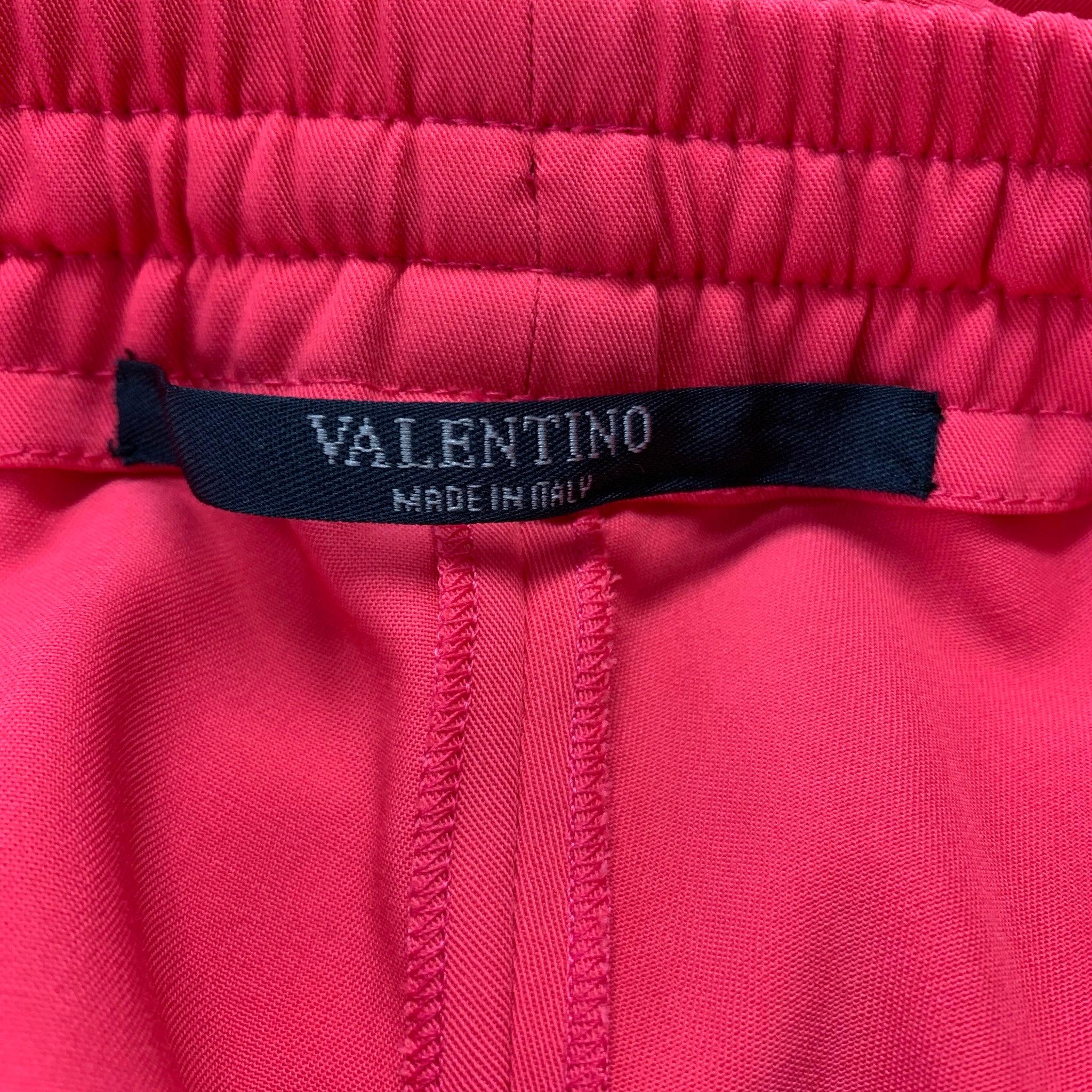 Men's VALENTINO Size 32 Pink Wool Elastic Waistband Casual Pants For Sale