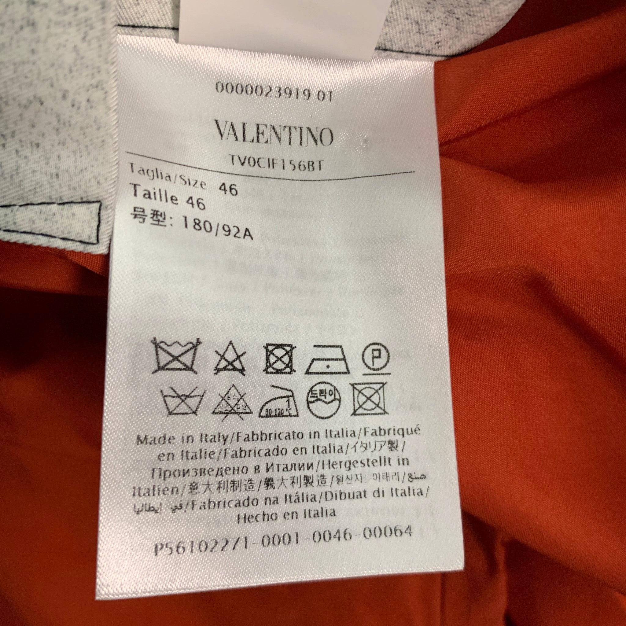 VALENTINO Size 36 Grey Black Polyester Bomber Jacket For Sale 5