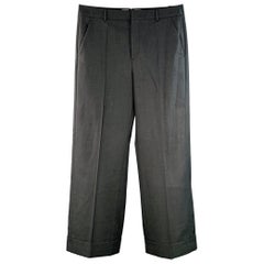 VALENTINO Größe 36 Grau Charcoal Schurwolle Cuffed Wide Leg Dress Pants