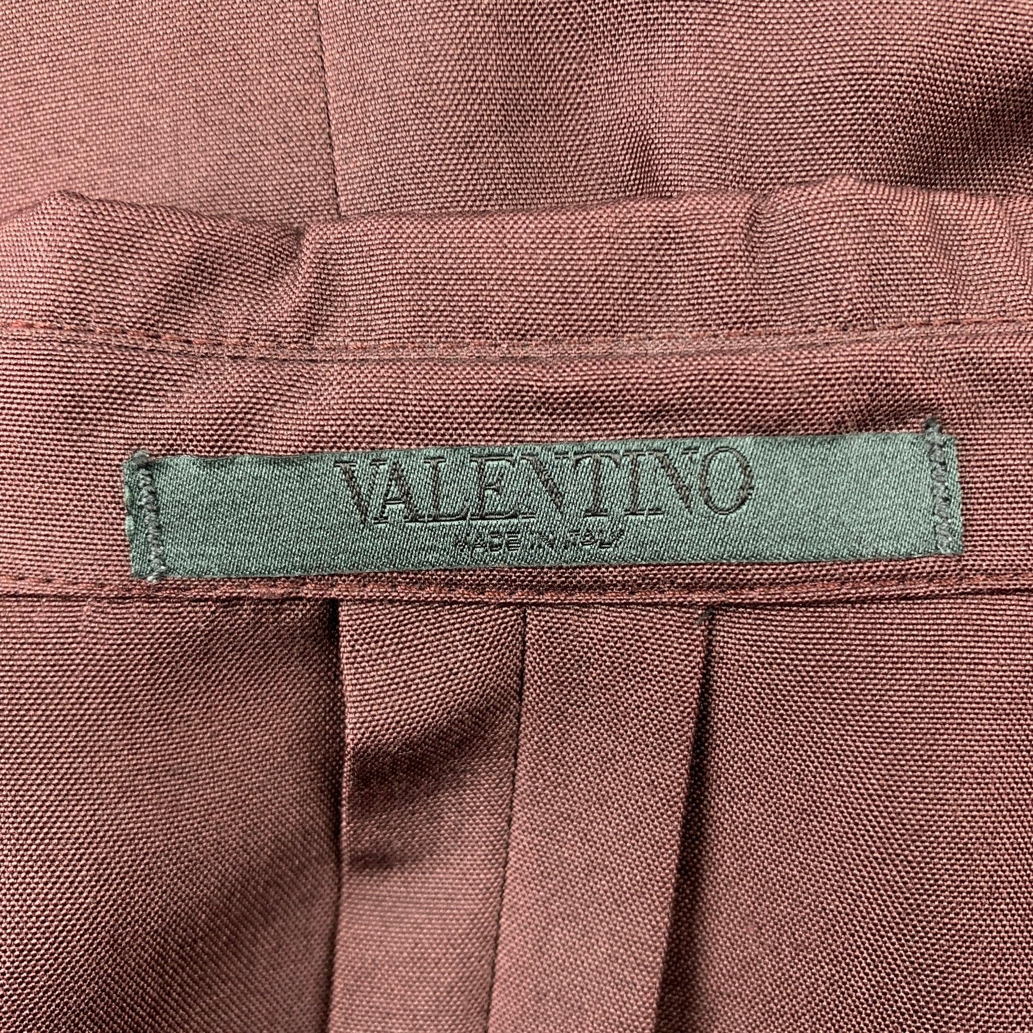 VALENTINO Size 38 Burgundy Silk Notch Lapel Sport Coat For Sale 1