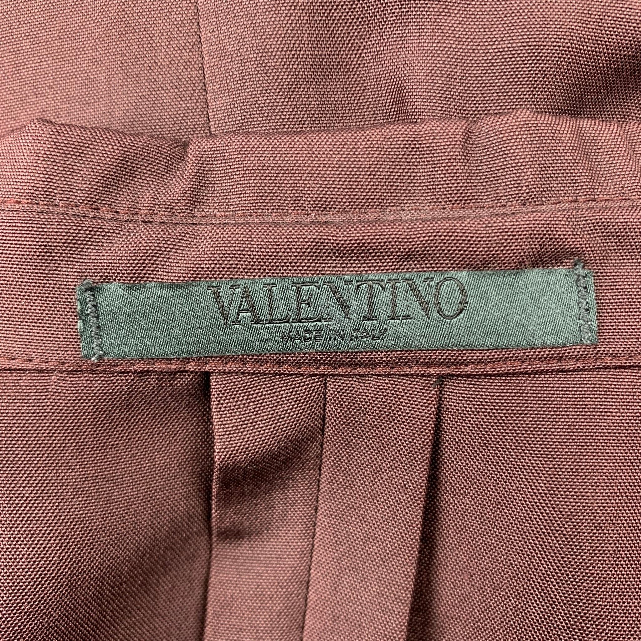 VALENTINO Size 38 Burgundy Silk Notch Lapel Sport Coat 1