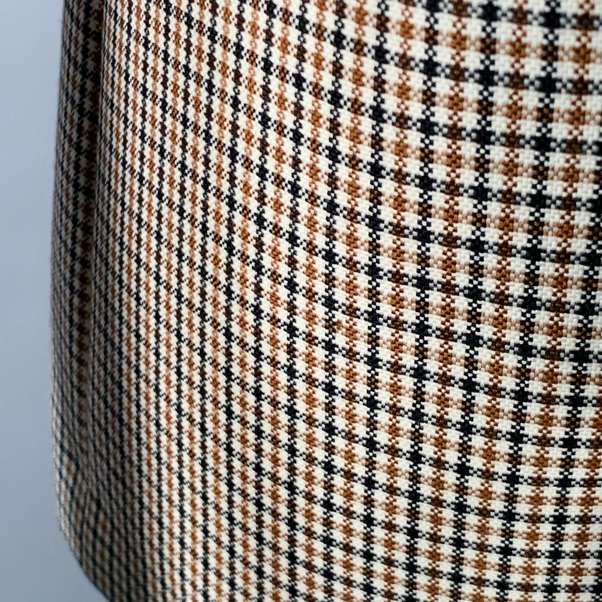 Valentino Taille 38 Tan Black White Plaid Wool Notch Lapel Suit en vente 3
