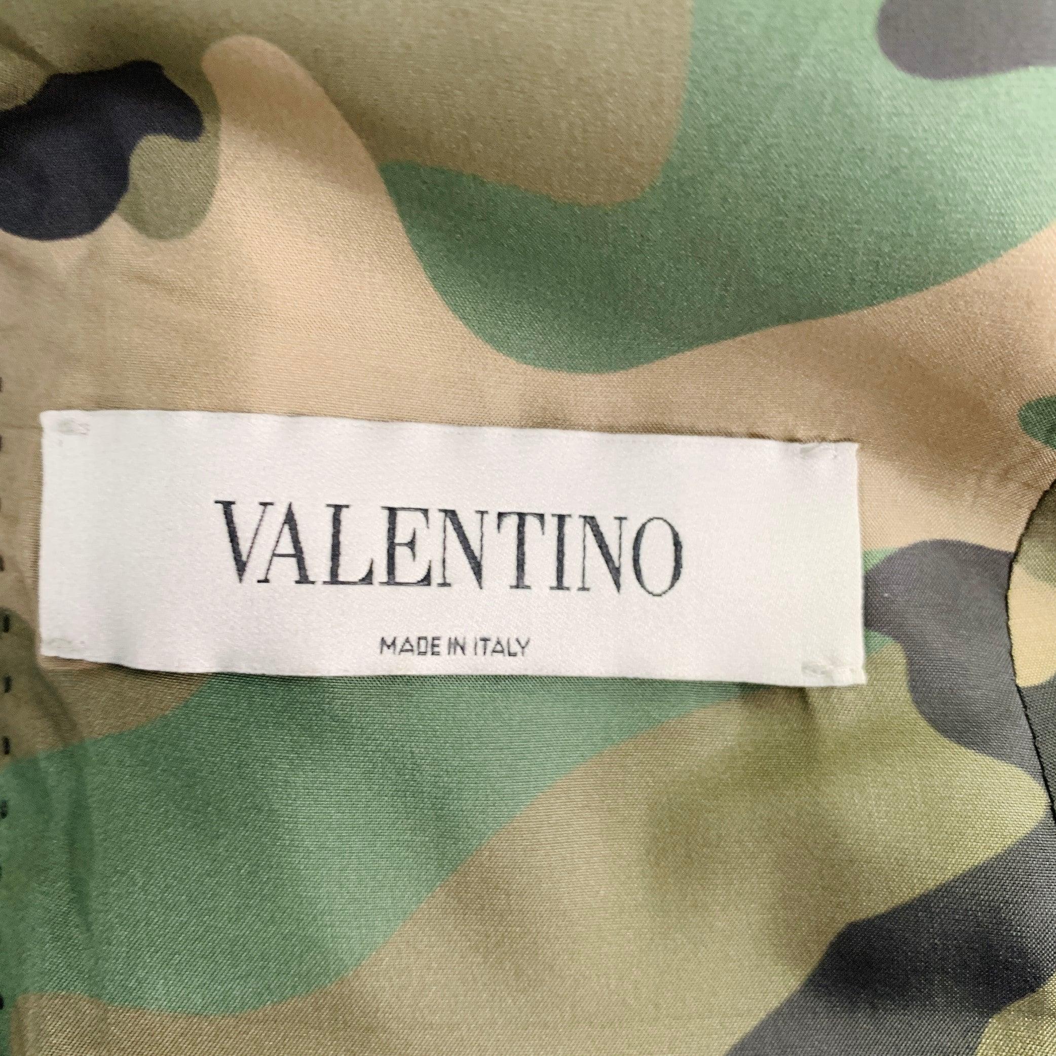 Valentino Taille 38 Tan Black White Plaid Wool Notch Lapel Suit en vente 4