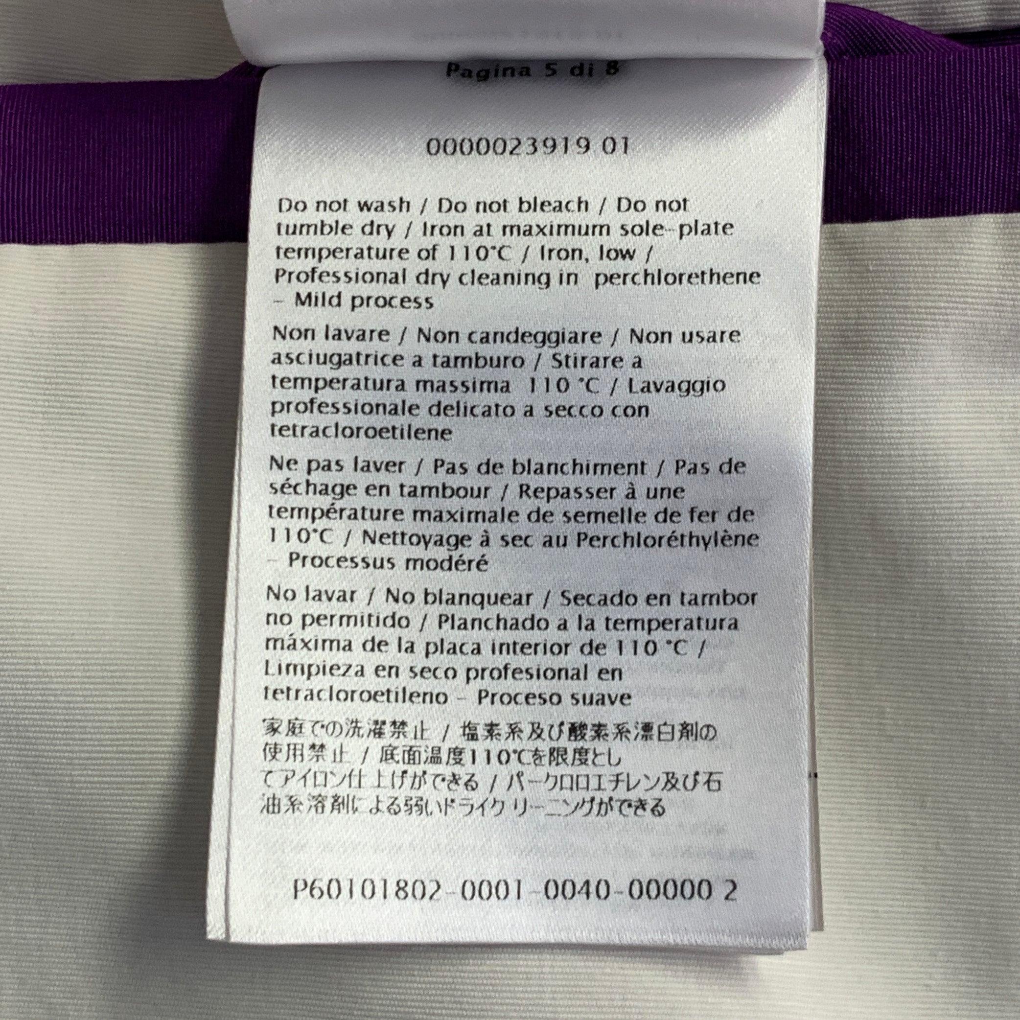 Valentino Taglia 4 Giacca Blazer con coulisse in seta viola con risvolto a picco in vendita 5