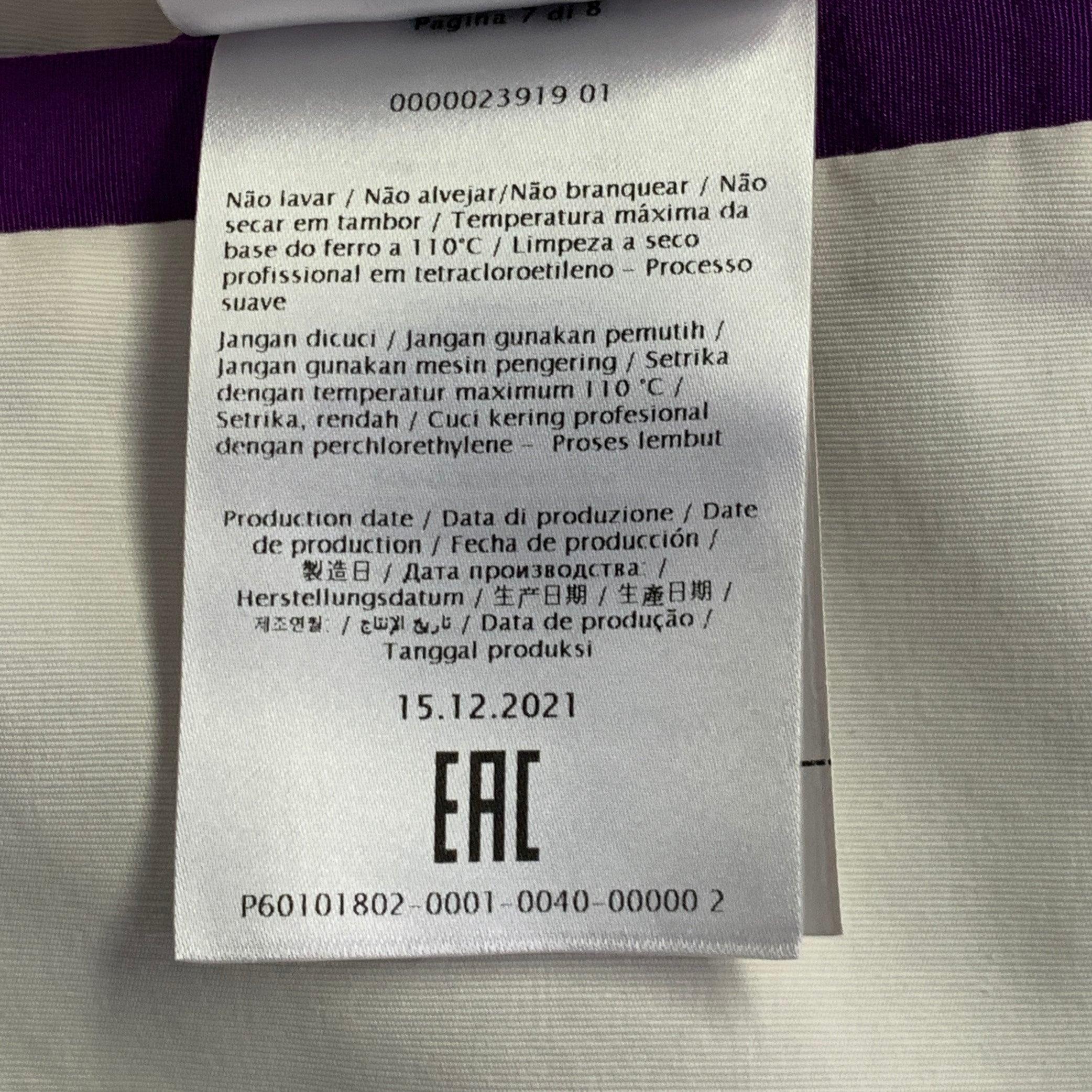 Valentino Taglia 4 Giacca Blazer con coulisse in seta viola con risvolto a picco in vendita 6
