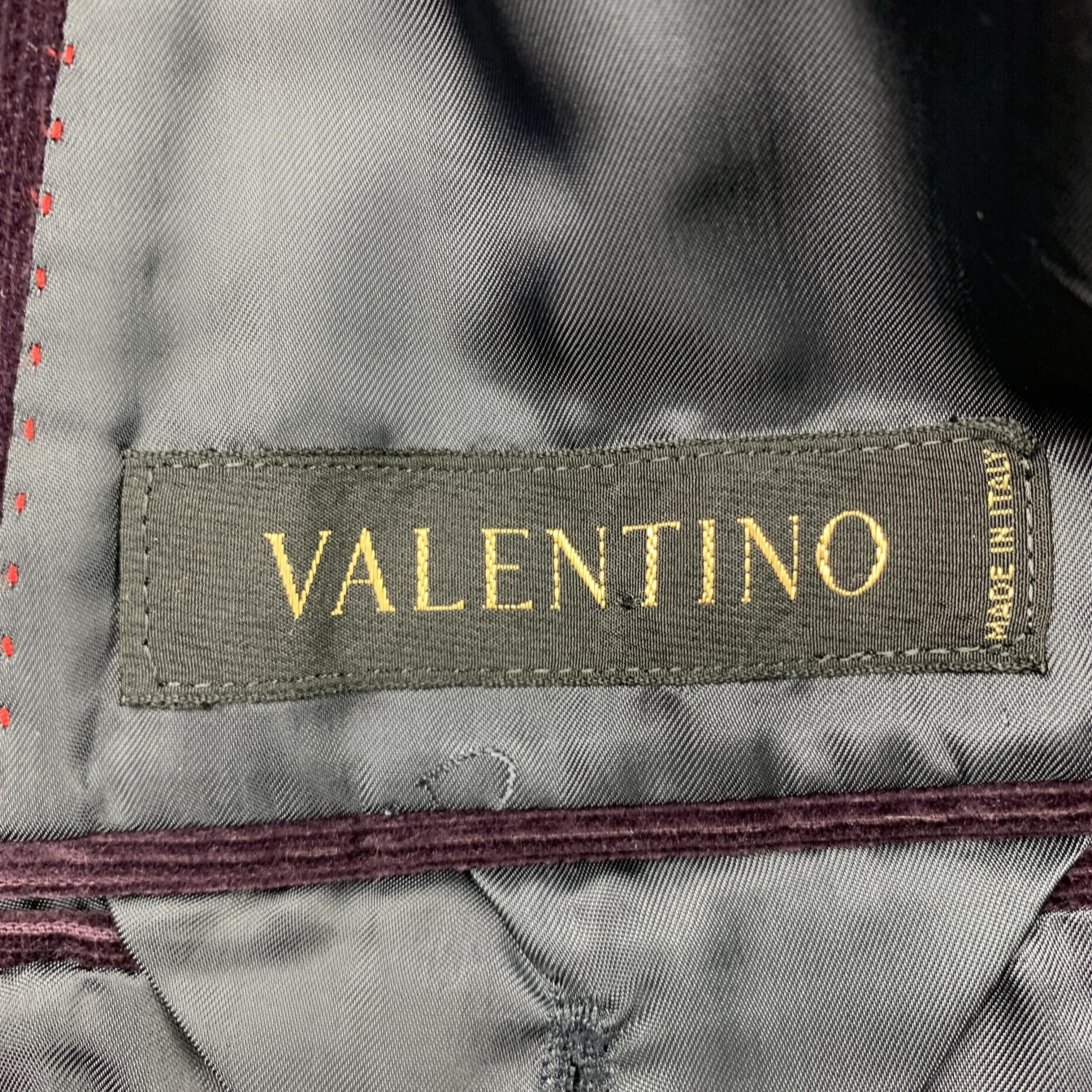 Men's VALENTINO Size 40 Purple Textured Corduroy Notch Lapel Sport Coat