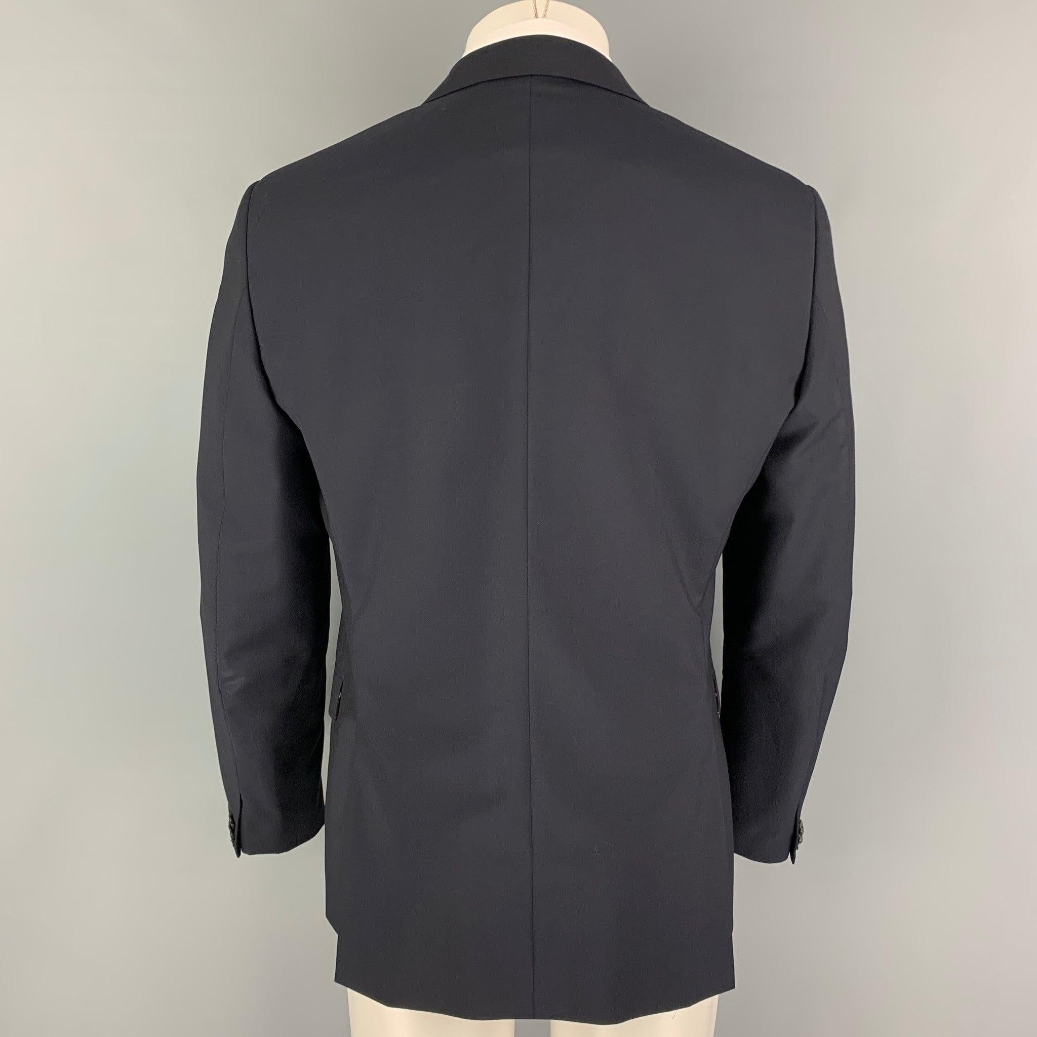 VALENTINO Size 42 Navy Wool Mohair Notch Lapel Sport Coat In Excellent Condition For Sale In San Francisco, CA