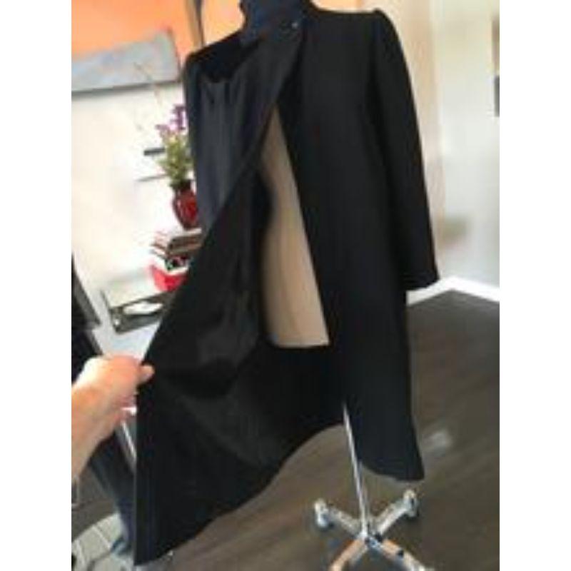 Valentino Size 6 Black Wool Velvet 1/2 Moon Opera Coat Vintage - 2217-14-6819 In Good Condition For Sale In Los Angeles, CA