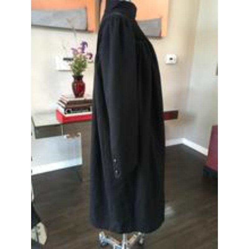 Women's or Men's Valentino Size 6 Black Wool Velvet 1/2 Moon Opera Coat Vintage - 2217-14-6819 For Sale