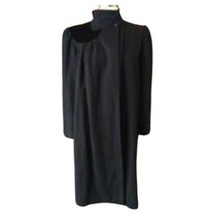 Valentino Taglia 6 Velluto di lana nera 1/2 Luna Opera Coat Vintage - 2217-14-6819