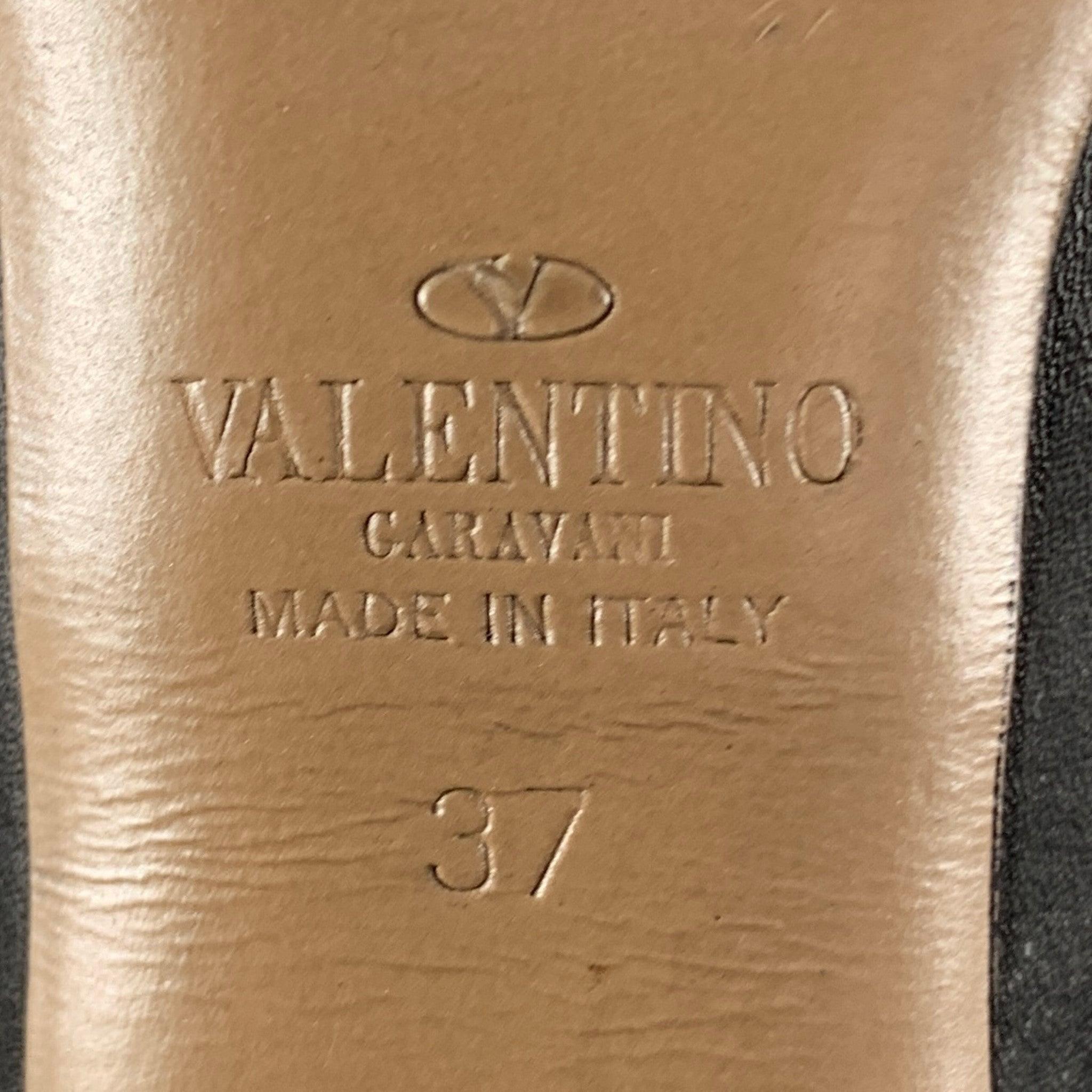 VALENTINO Size 7 Black Nylon Floral Applique Boots For Sale 3