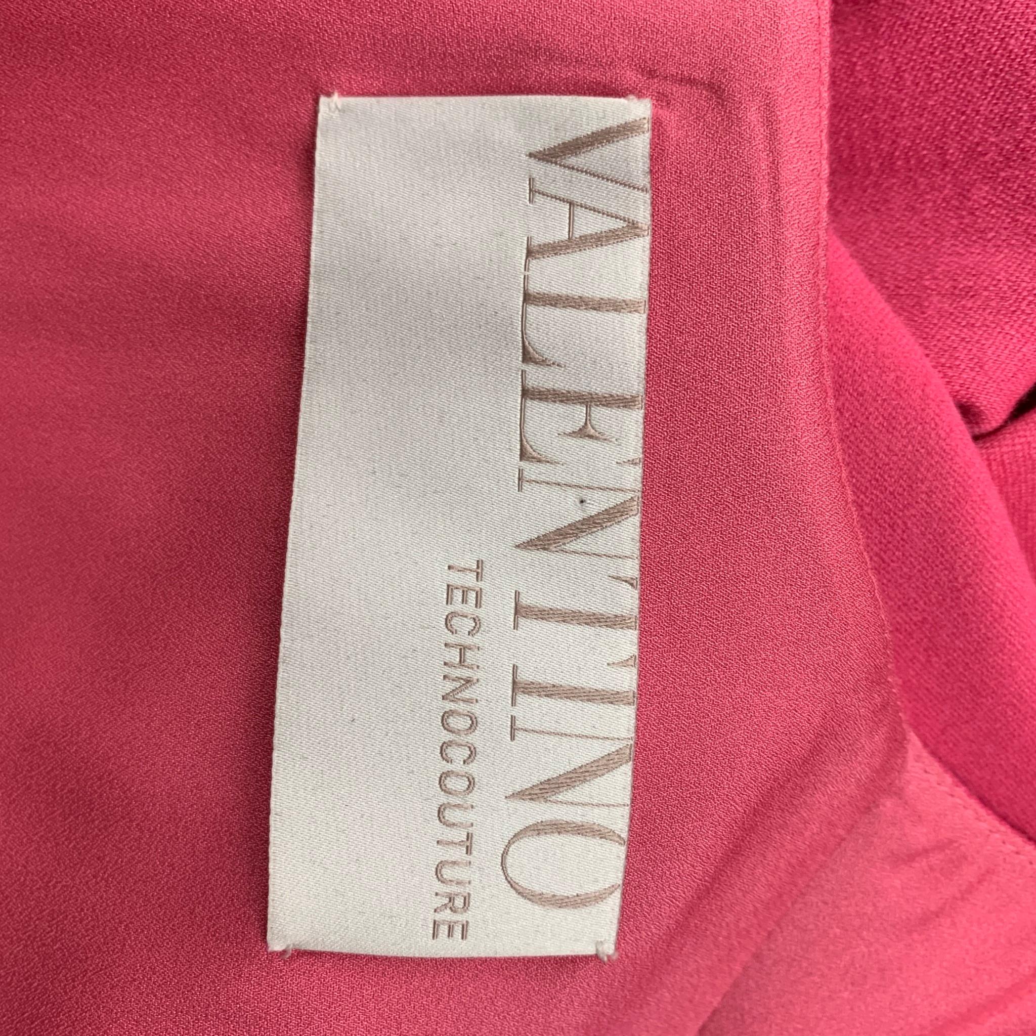 VALENTINO Size 8 Pink Wool Blend Ruffled Sleeveless Dress 1