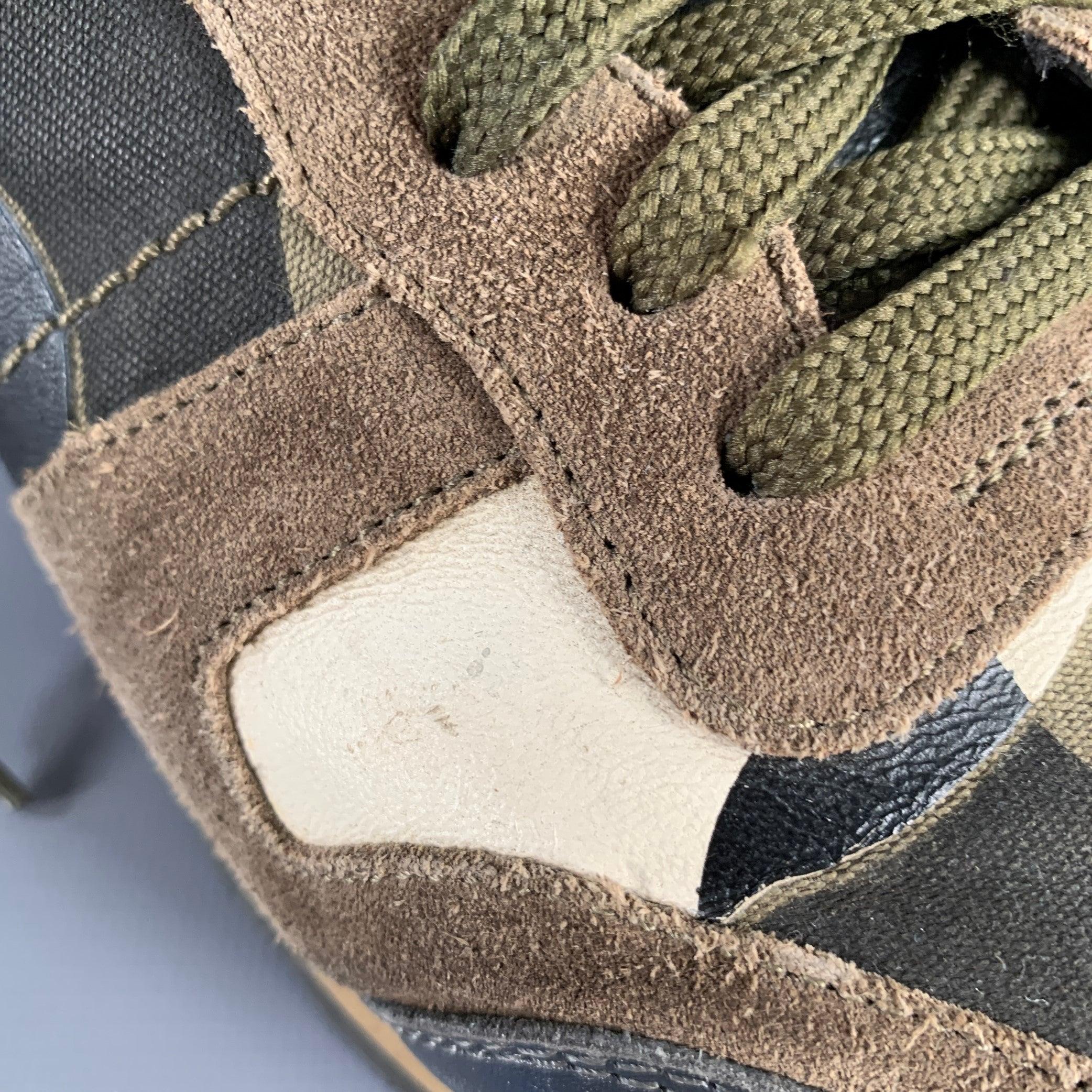 VALENTINO Size 9.5 Blue Taupe Color Block Leather Rubber Sole Sneakers For Sale 6