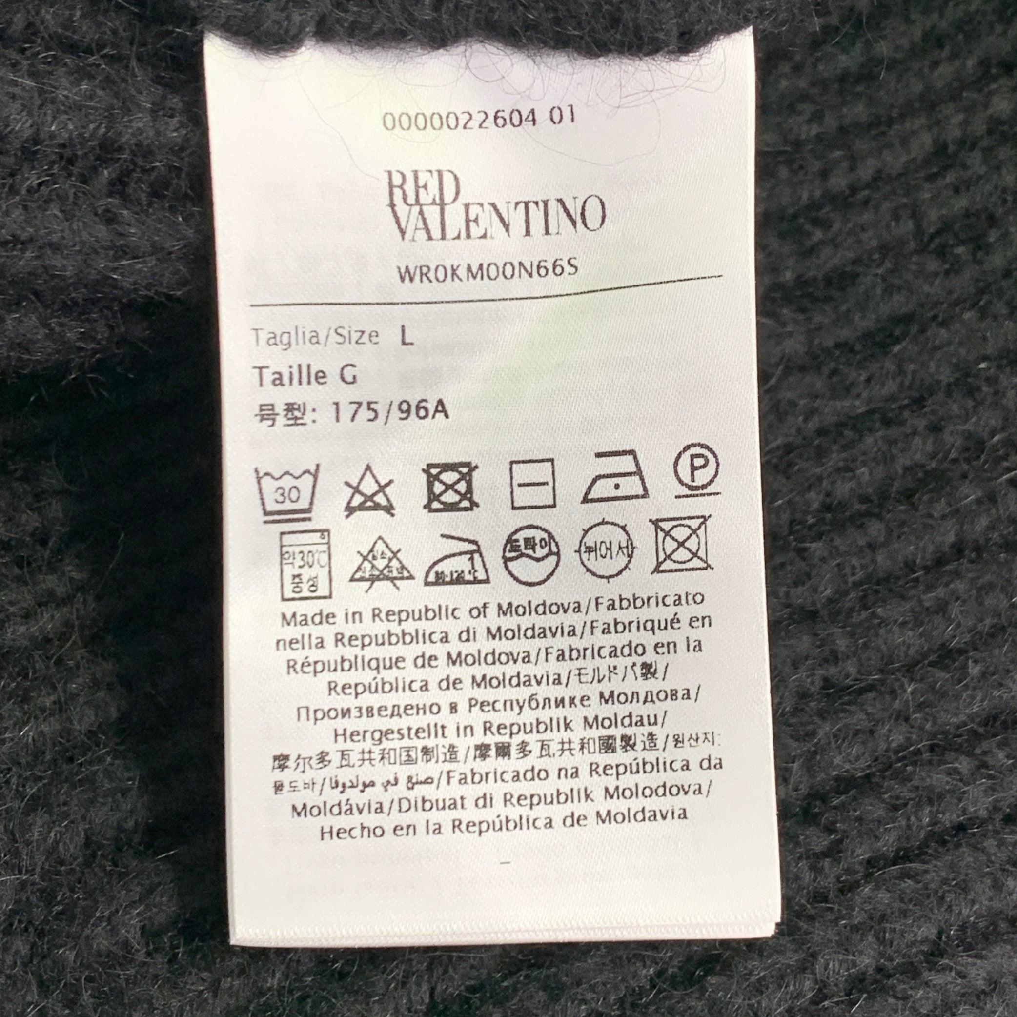 VALENTINO Size L Black Mohair Blend Knit Bustier Casual Top For Sale 1
