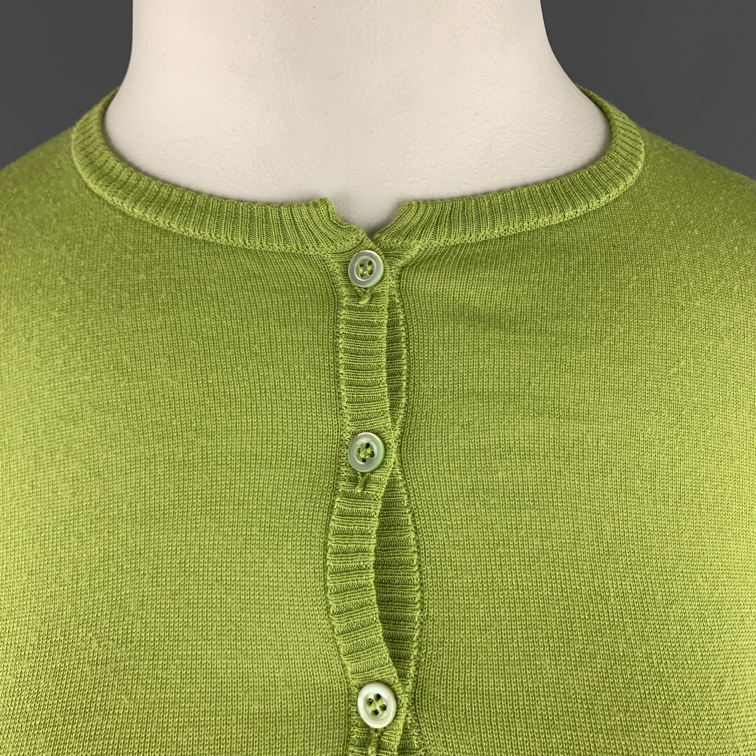 VALENTINO Größe L Limonengrüne Strickjacke aus Wollmischung in Kurzform Damen im Angebot