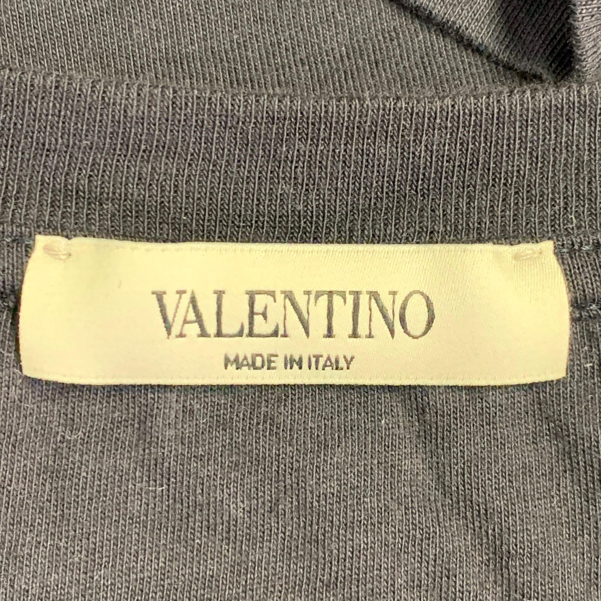 VALENTINO Größe L Navy Weiß Logo Baumwolle Kurzarm T-Shirt mit Rundhalsausschnitt Herren im Angebot