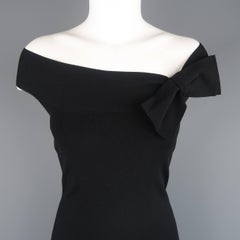 VALENTINO Size M Black Lave Back Off Shoulder Bow Cocktail Dress