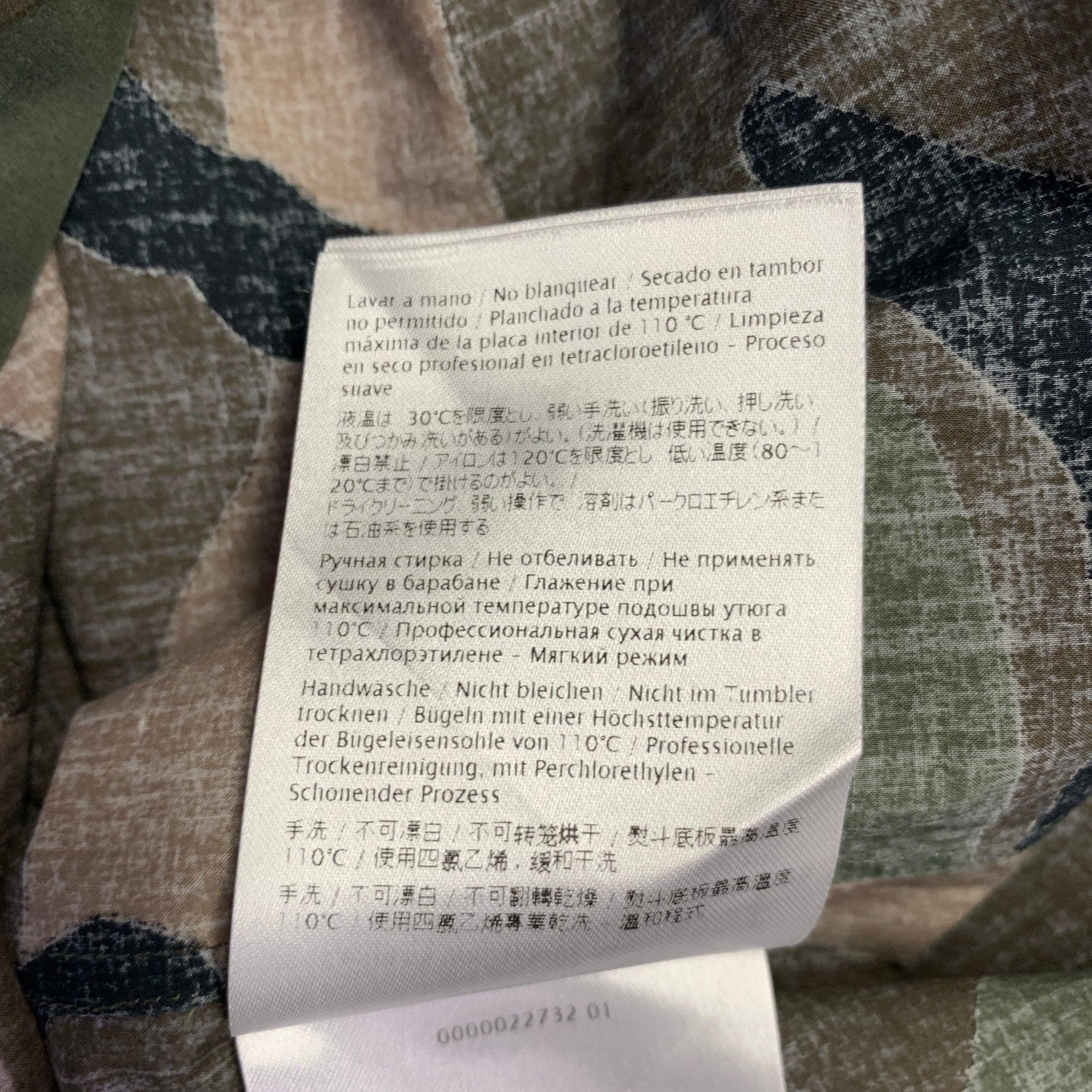 VALENTINO Size M Green Olive Blue Camouflage Cotton One Pocket Track Stripe Long Sleeve Shirt For Sale 3