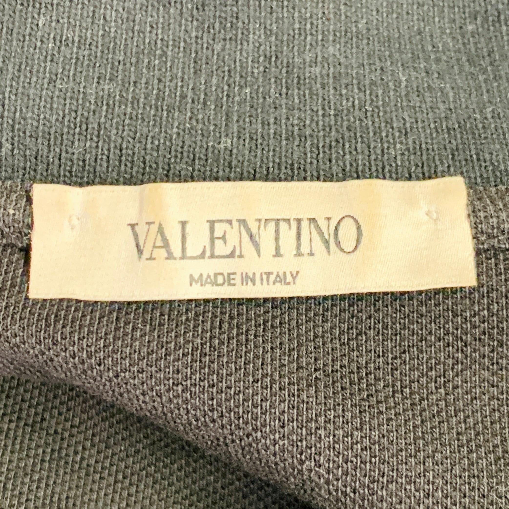 VALENTINO Size M Love Black Studded Heart Cotton Pique Buttoned Polo en vente 1