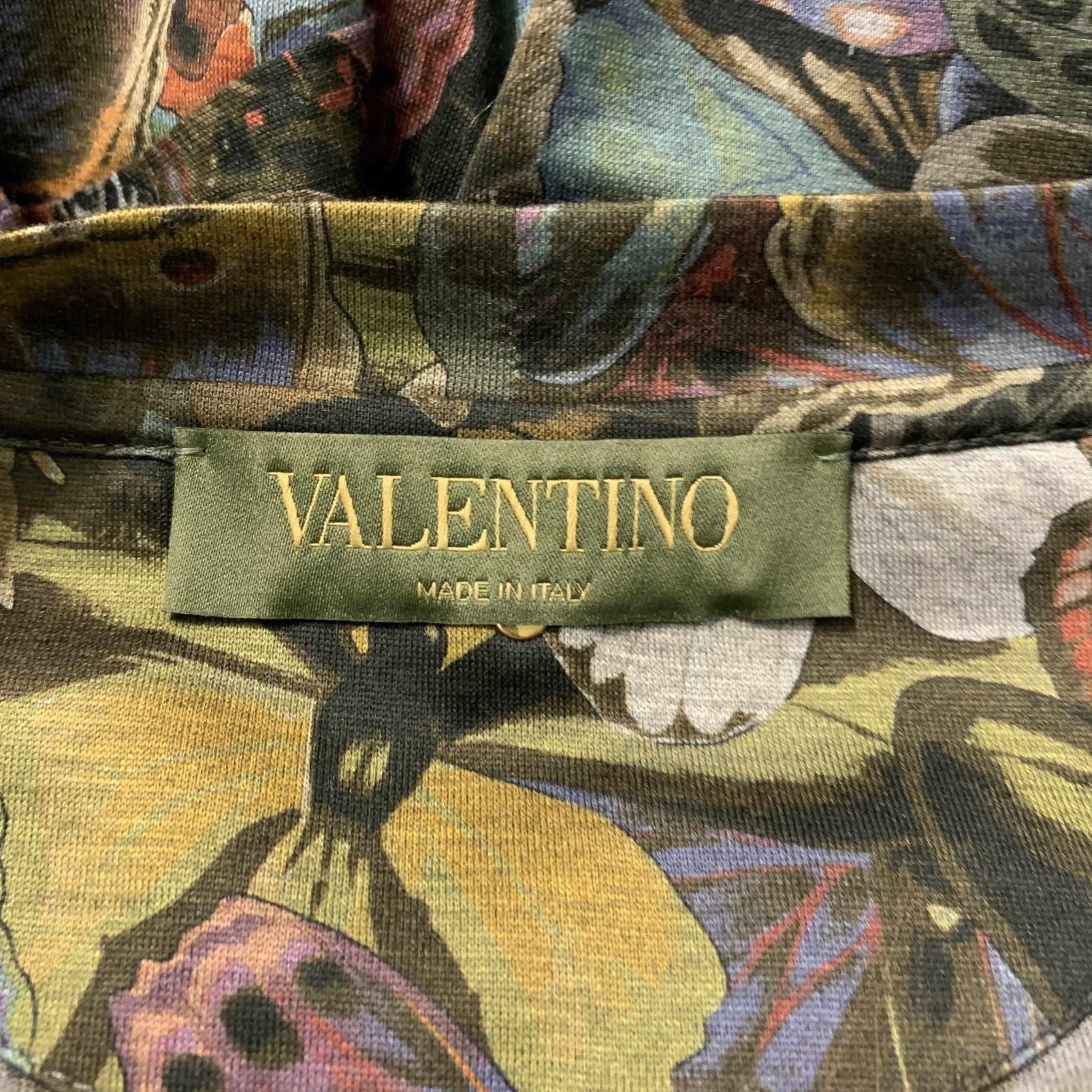 VALENTINO Size M Multi-Color Butterfly Cotton Crew-Neck T-shirt 1