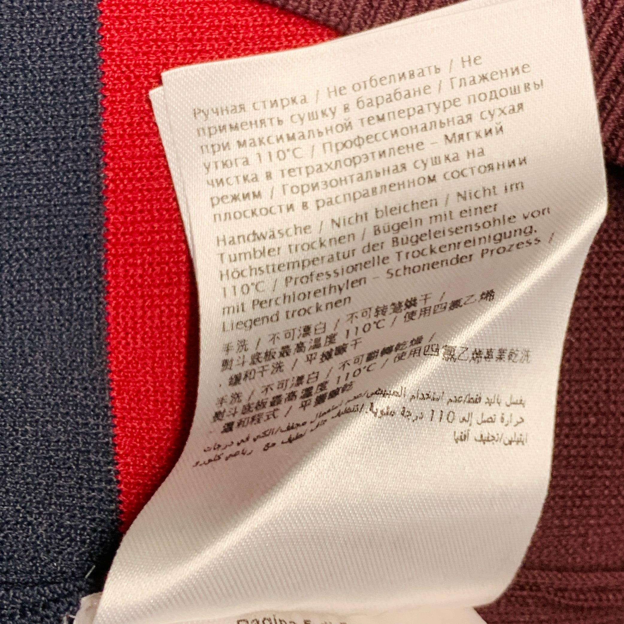 VALENTINO Size M Navy Blue Red Color Block Viscose Blend Crew Neck Pullover For Sale 5