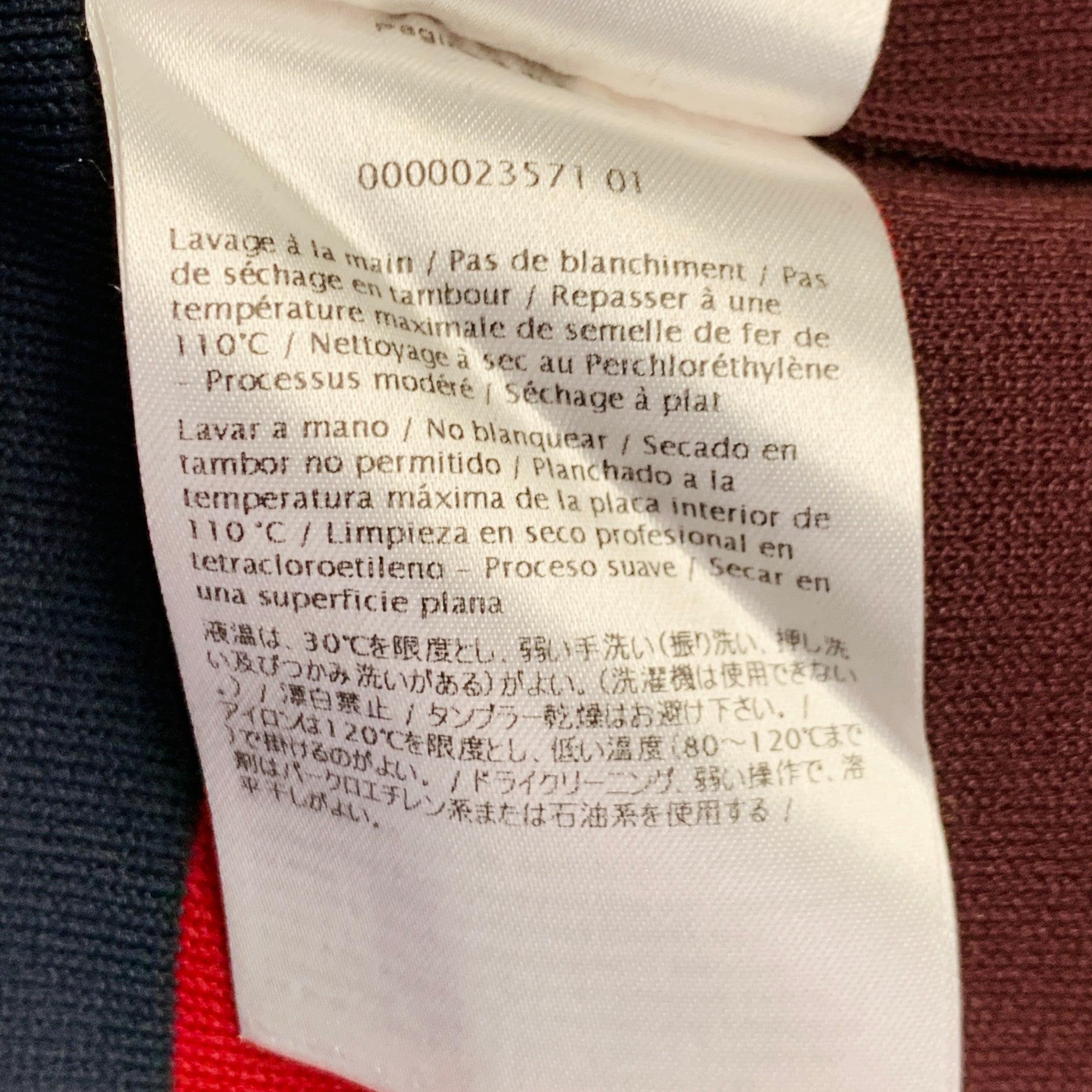 VALENTINO Size M Navy Blue Red Color Block Viscose Blend Crew Neck Pullover For Sale 4