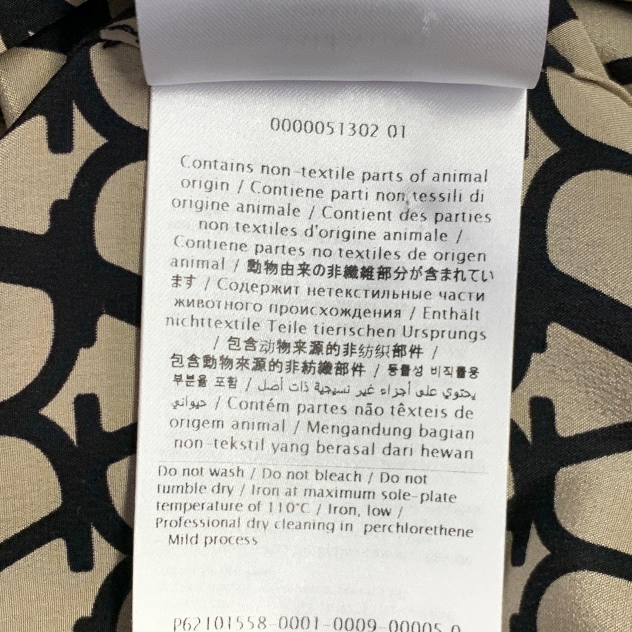 VALENTINO Size M Toile Iconographe Khaki Black Monogram Cotton Bow Long Sleeve Shirt For Sale 3
