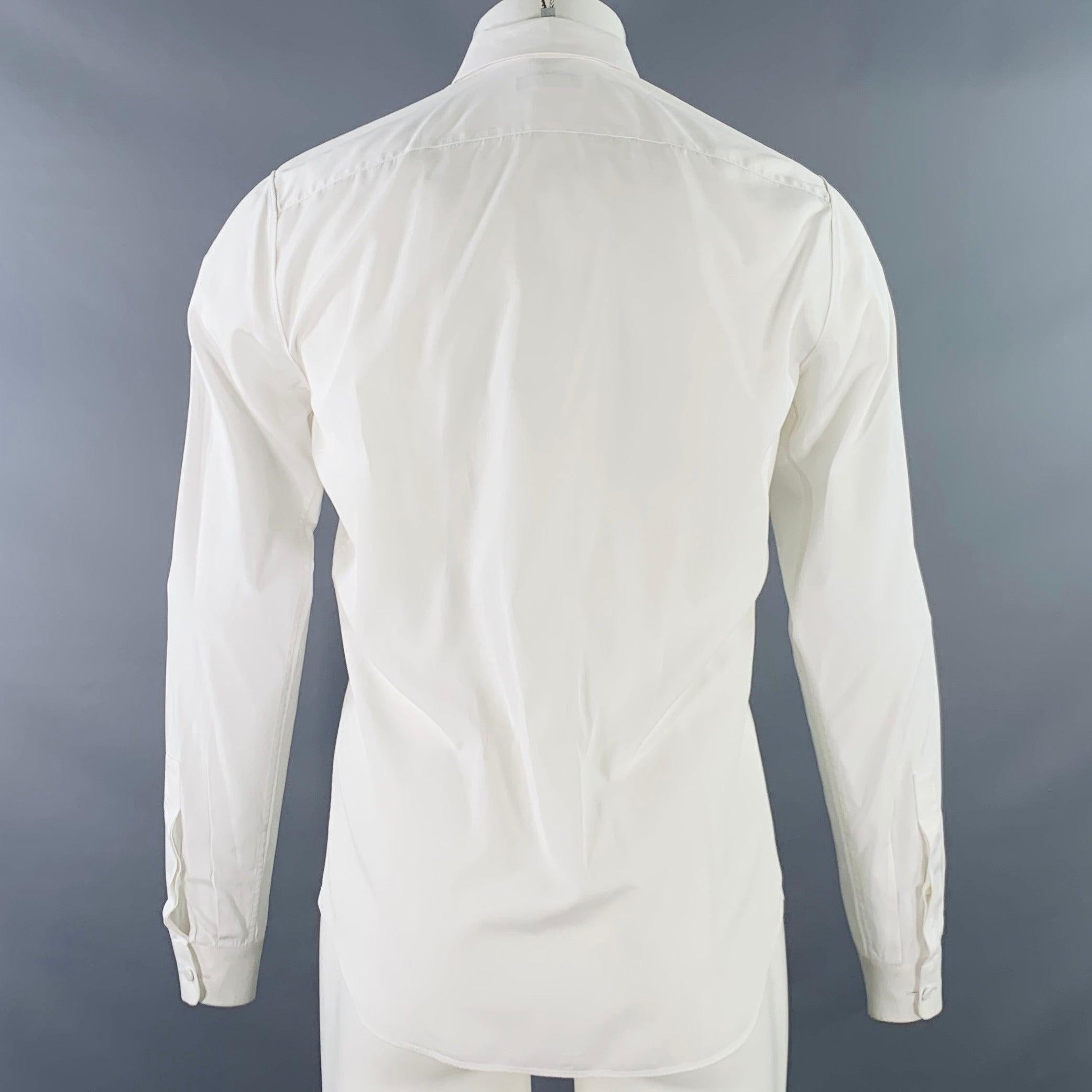 Blanc VALENTINO Taille M Chemise à manches longues en coton blanc à boutons cachés en vente