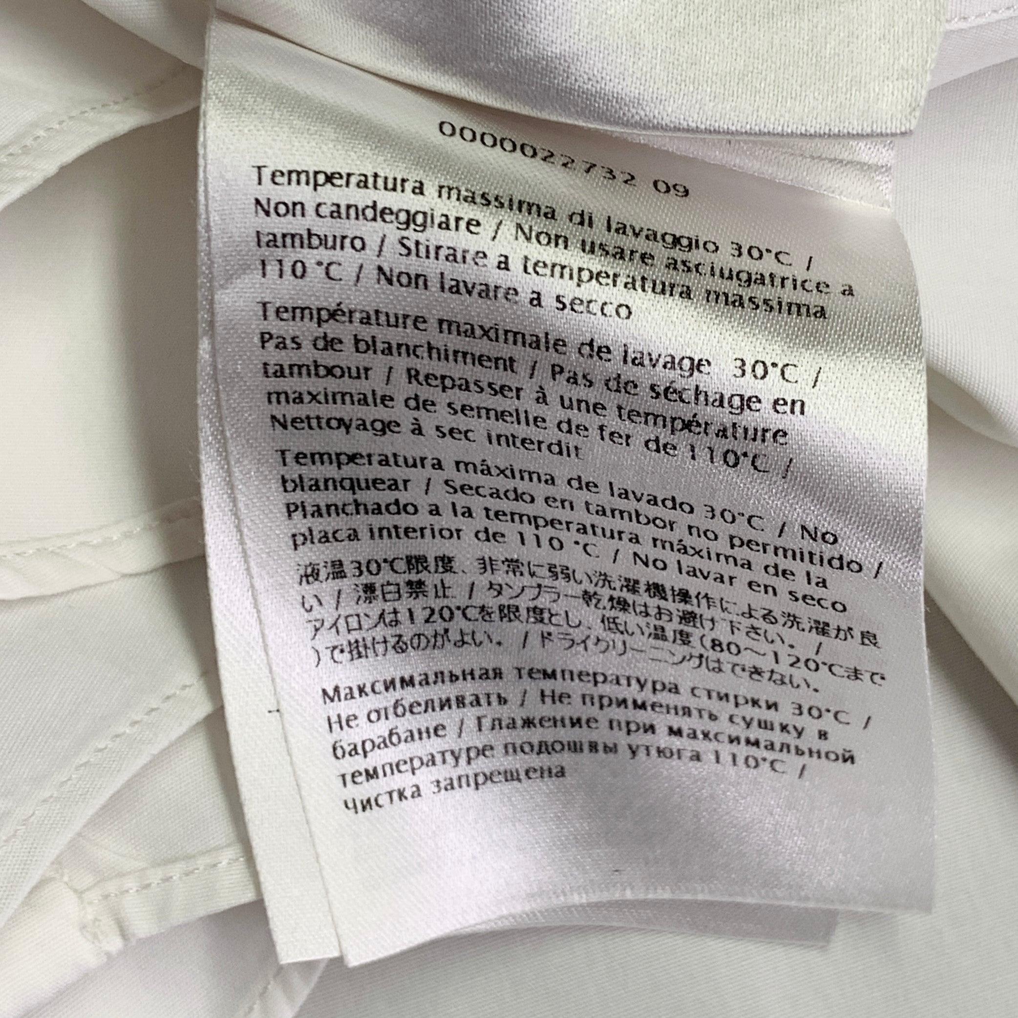 VALENTINO Taille M Chemise à manches longues en coton blanc à boutons cachés en vente 4
