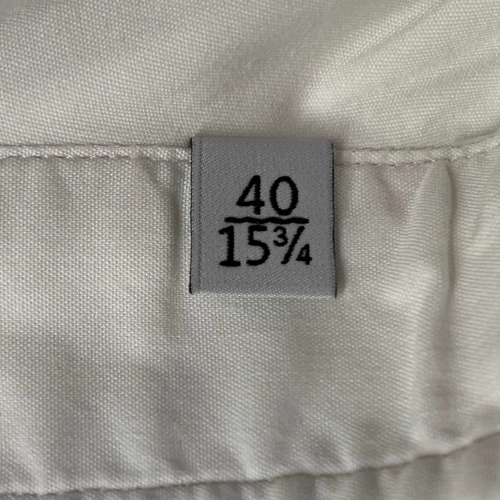 VALENTINO Taille M Chemise à manches longues en coton blanc à patte cachée en vente 1